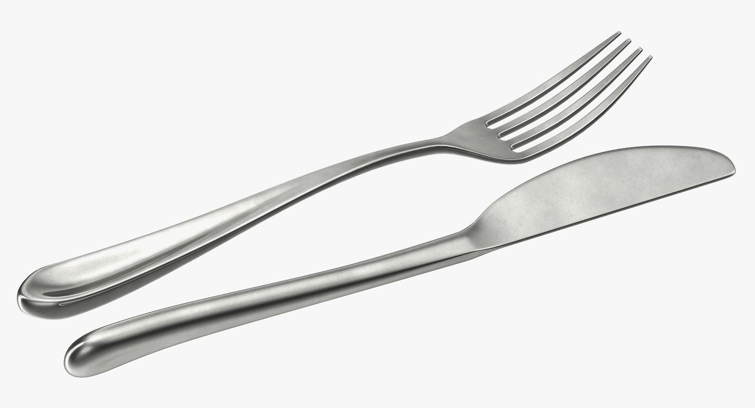 3D model Empty Plate And Silverware Set