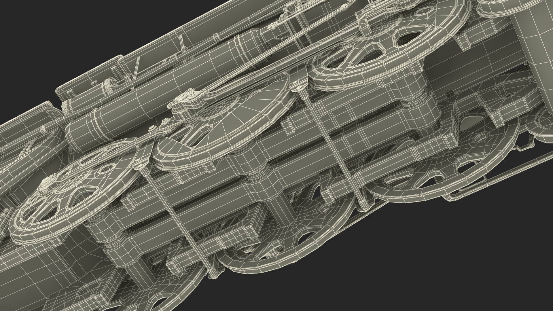 3D model Vintage Steam Locomotive and Tender
