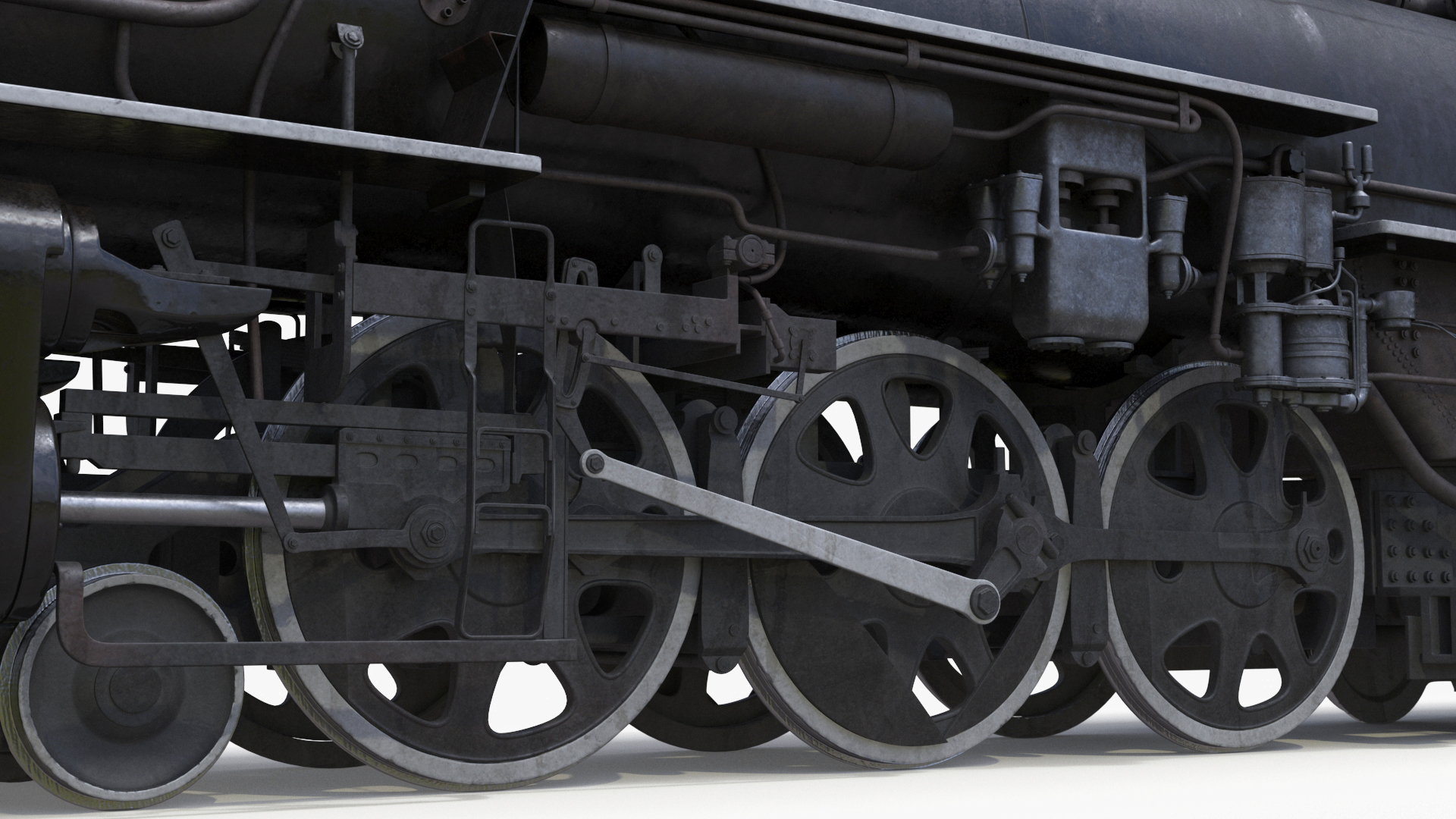 3D model Vintage Steam Locomotive and Tender