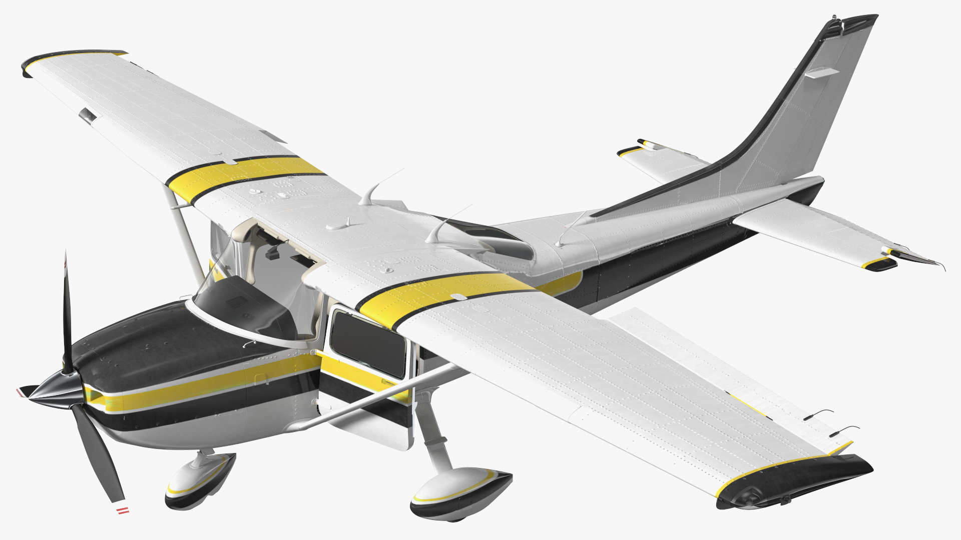 3D Four Seat Light Utility Aircraft Rigged for Maya model