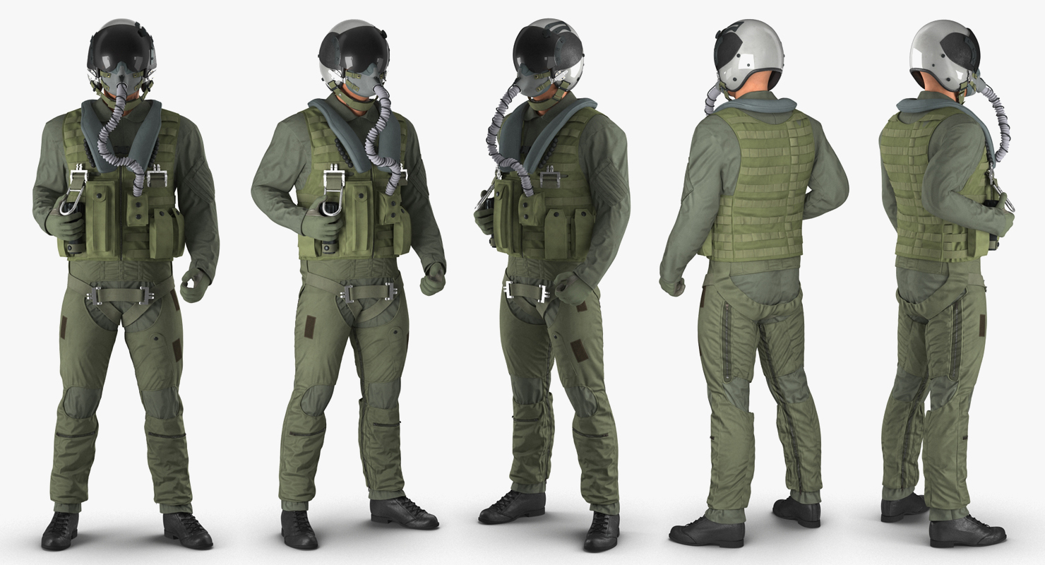 3D Military Jet Fighter Pilot Rigged model