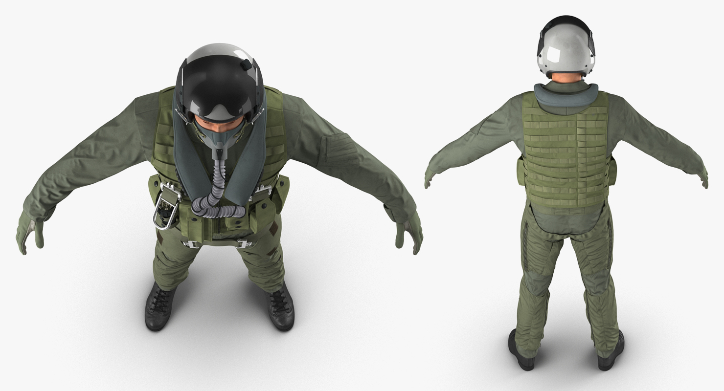 3D Military Jet Fighter Pilot Rigged model