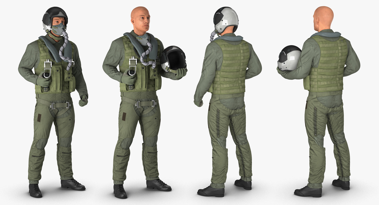 3D Military Jet Fighter Pilot Rigged model