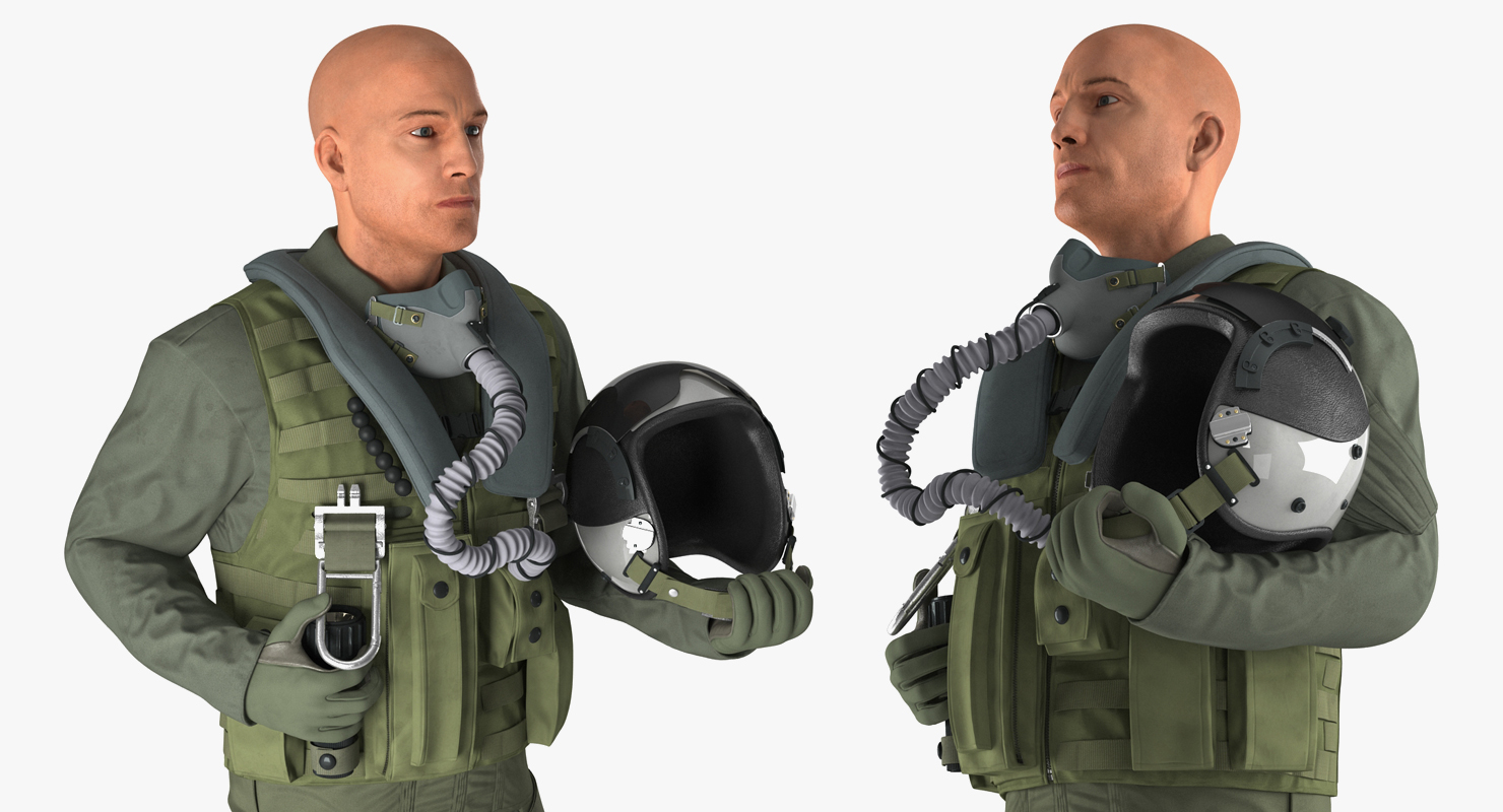 3D Military Jet Fighter Pilot Rigged model