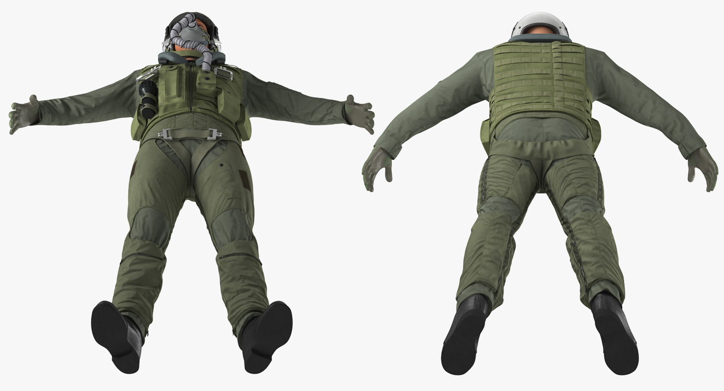 3D Military Jet Fighter Pilot Rigged model
