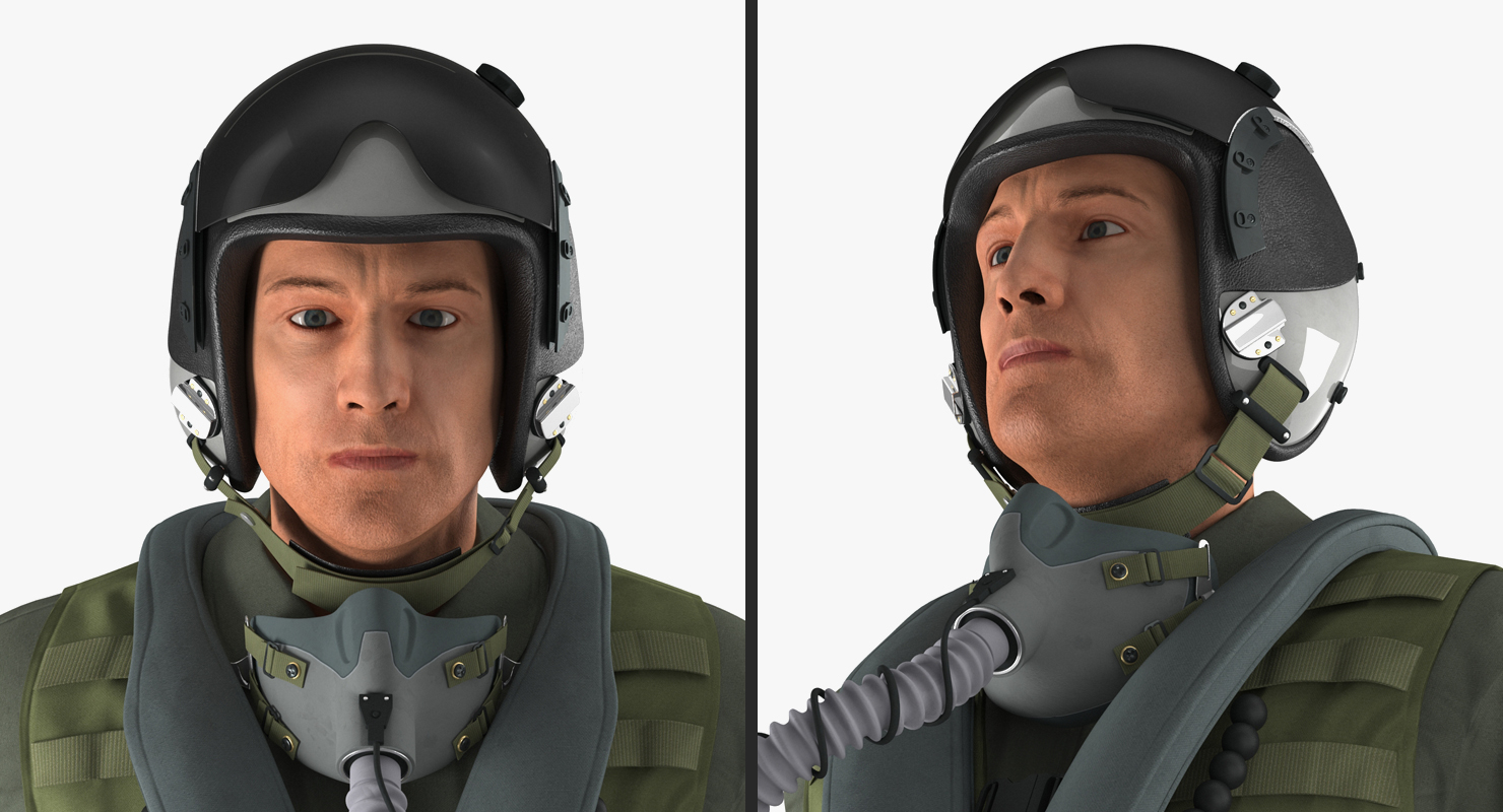 3D Military Jet Fighter Pilot Rigged model