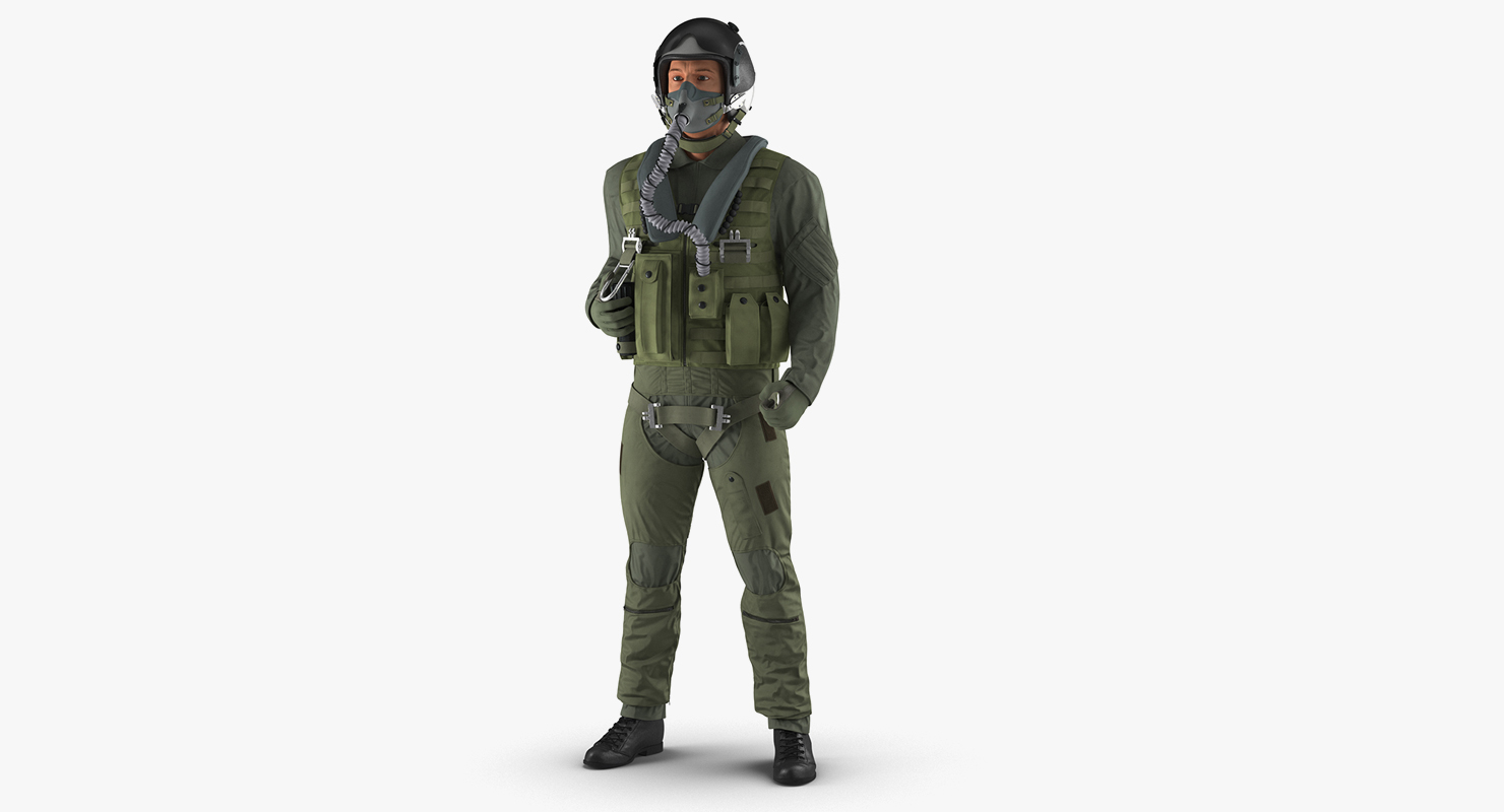 3D Military Jet Fighter Pilot Rigged model