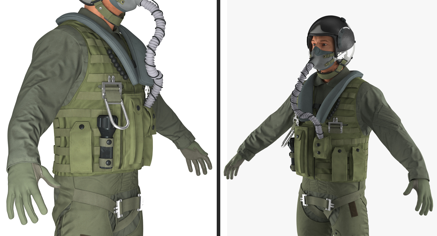 3D Military Jet Fighter Pilot Rigged model