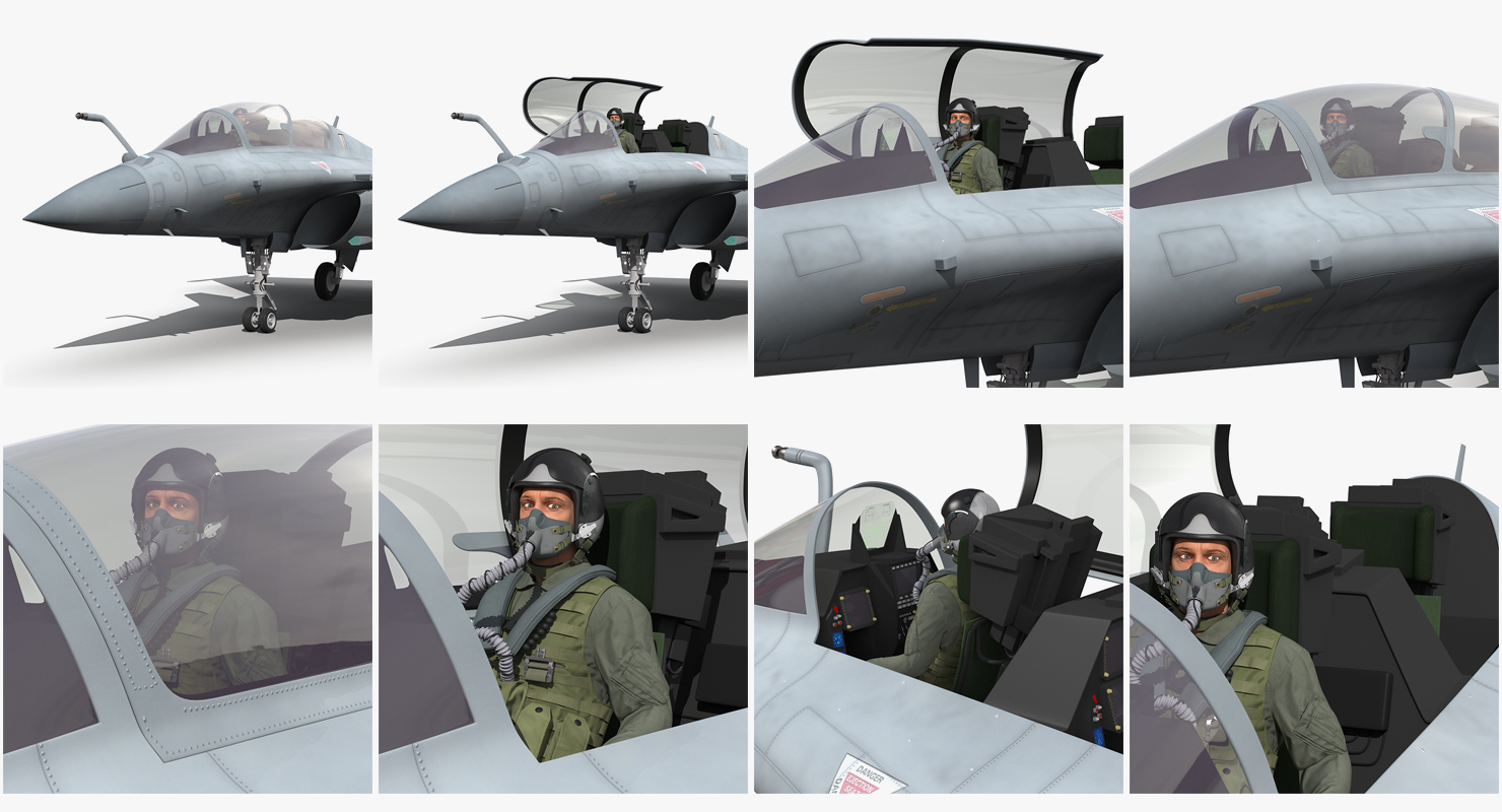 3D Military Jet Fighter Pilot Rigged model