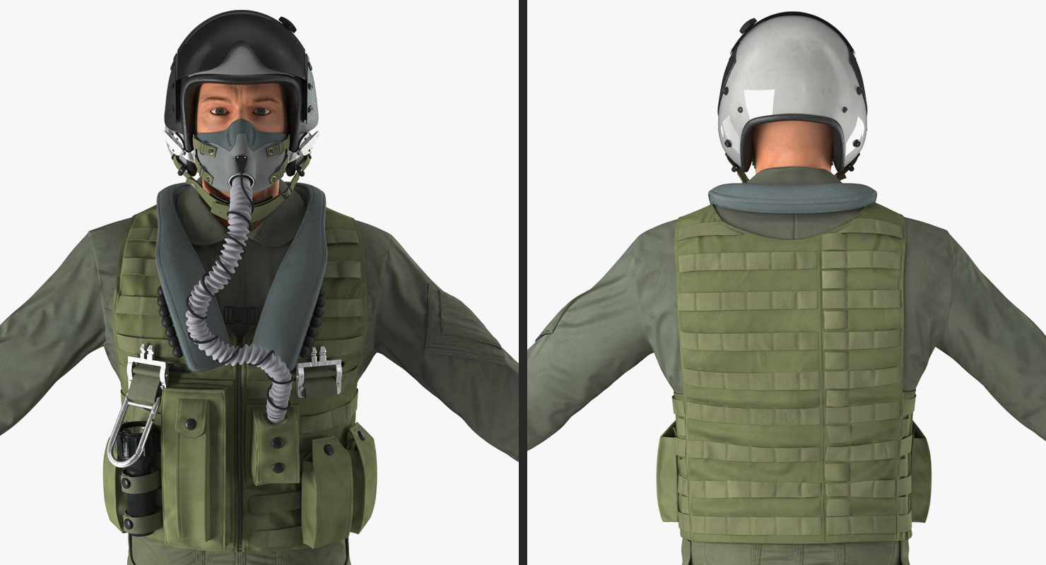 3D Military Jet Fighter Pilot Rigged model