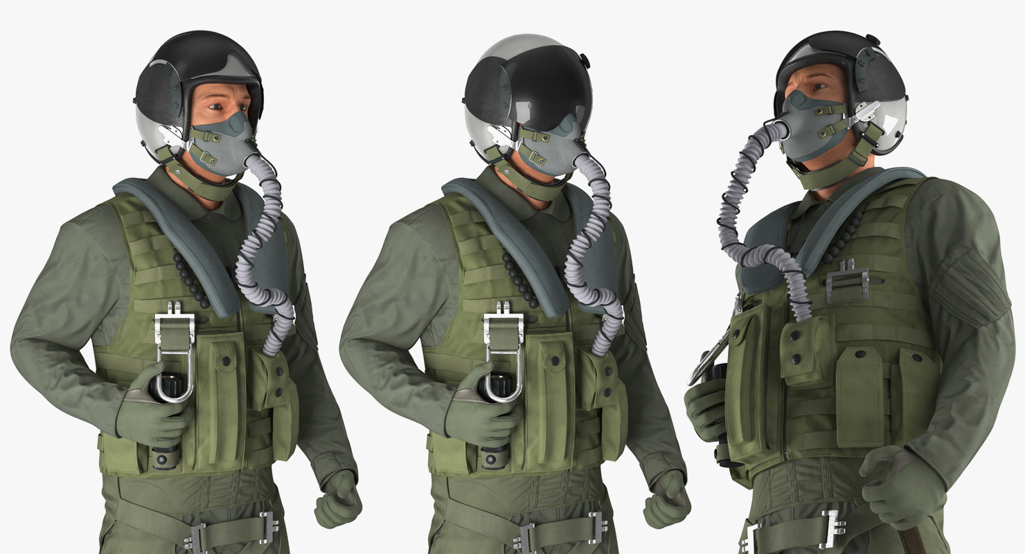 3D Military Jet Fighter Pilot Rigged model