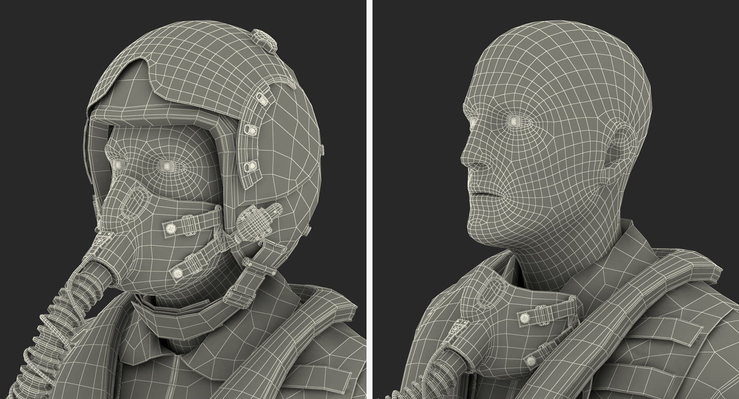 3D Military Jet Fighter Pilot Rigged model