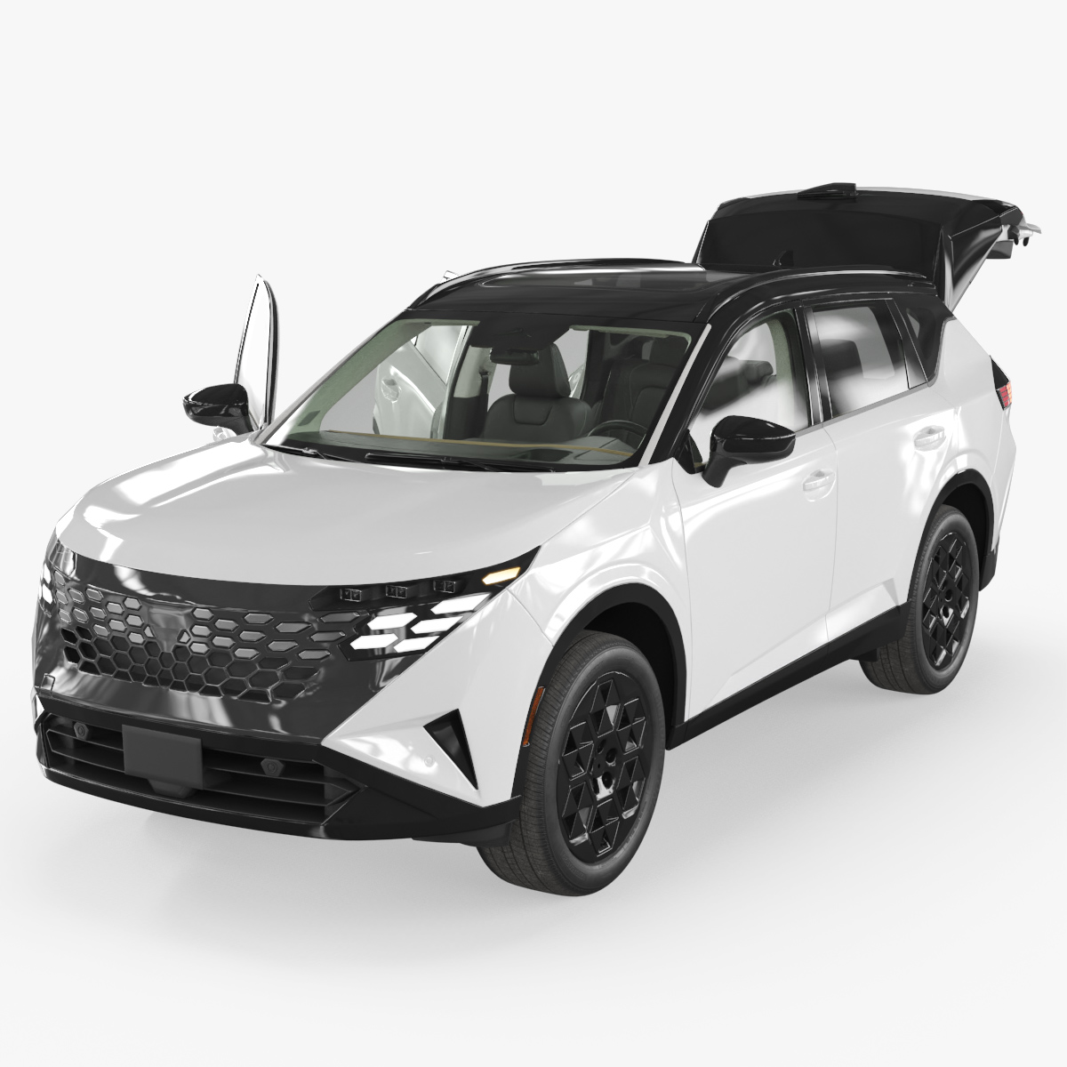 Hybrid Compact Crossover SUV Rigged