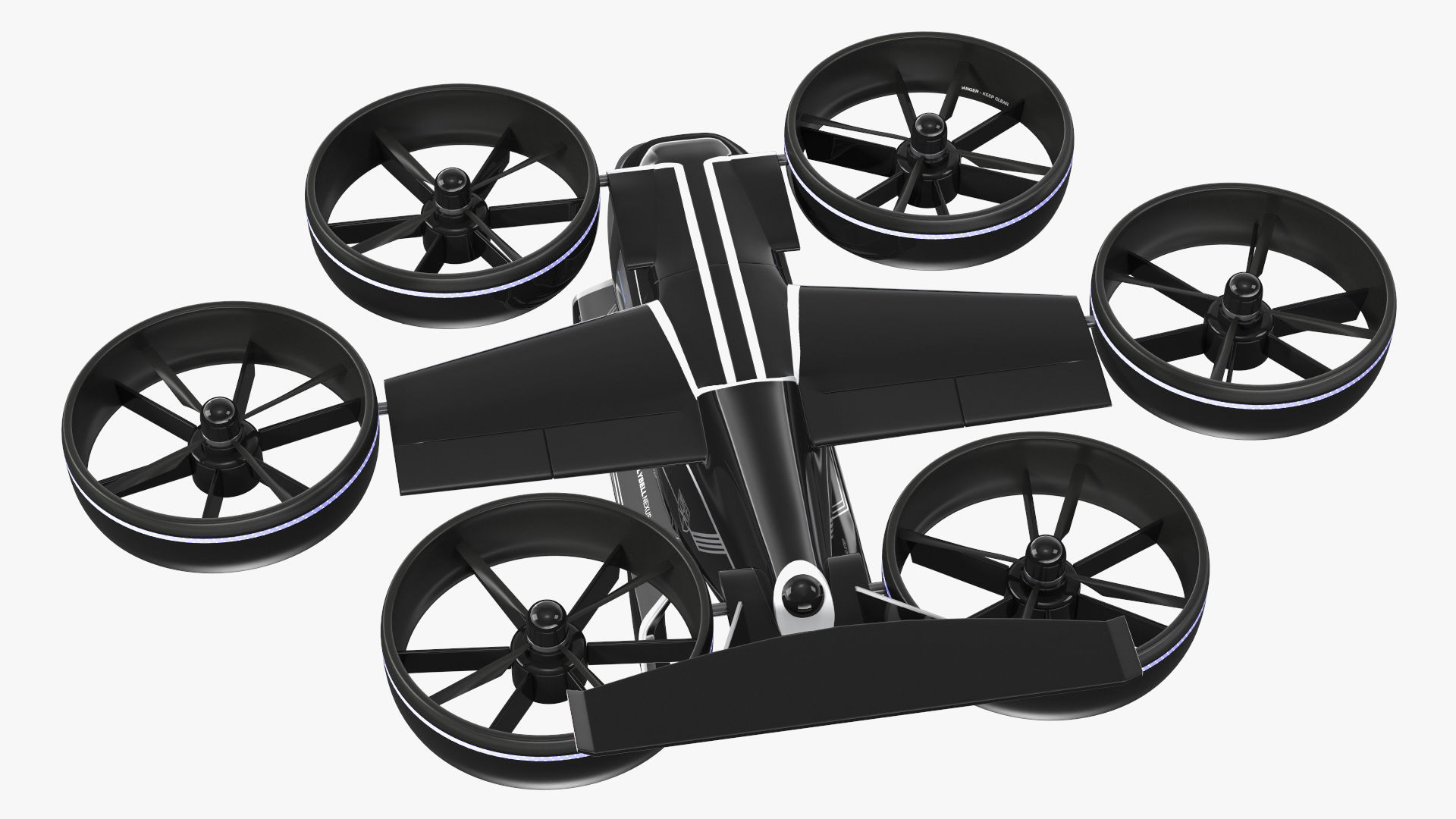 3D model Aircraft Taxi Bell Nexus Lights On Simple Interior