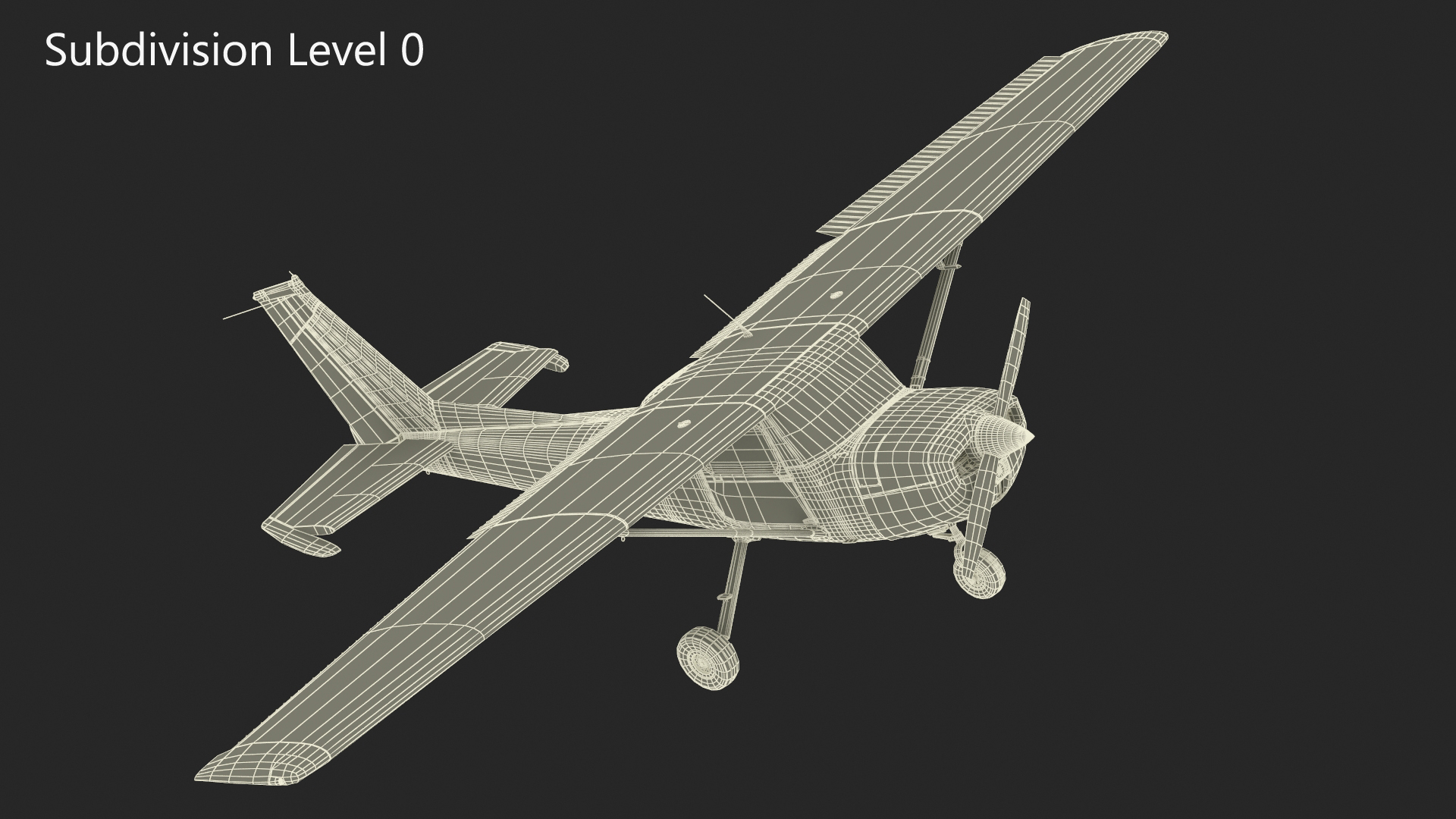 Private Single Engine Propeller Aircraft Cessna 150 Rigged for Cinema 4D 3D