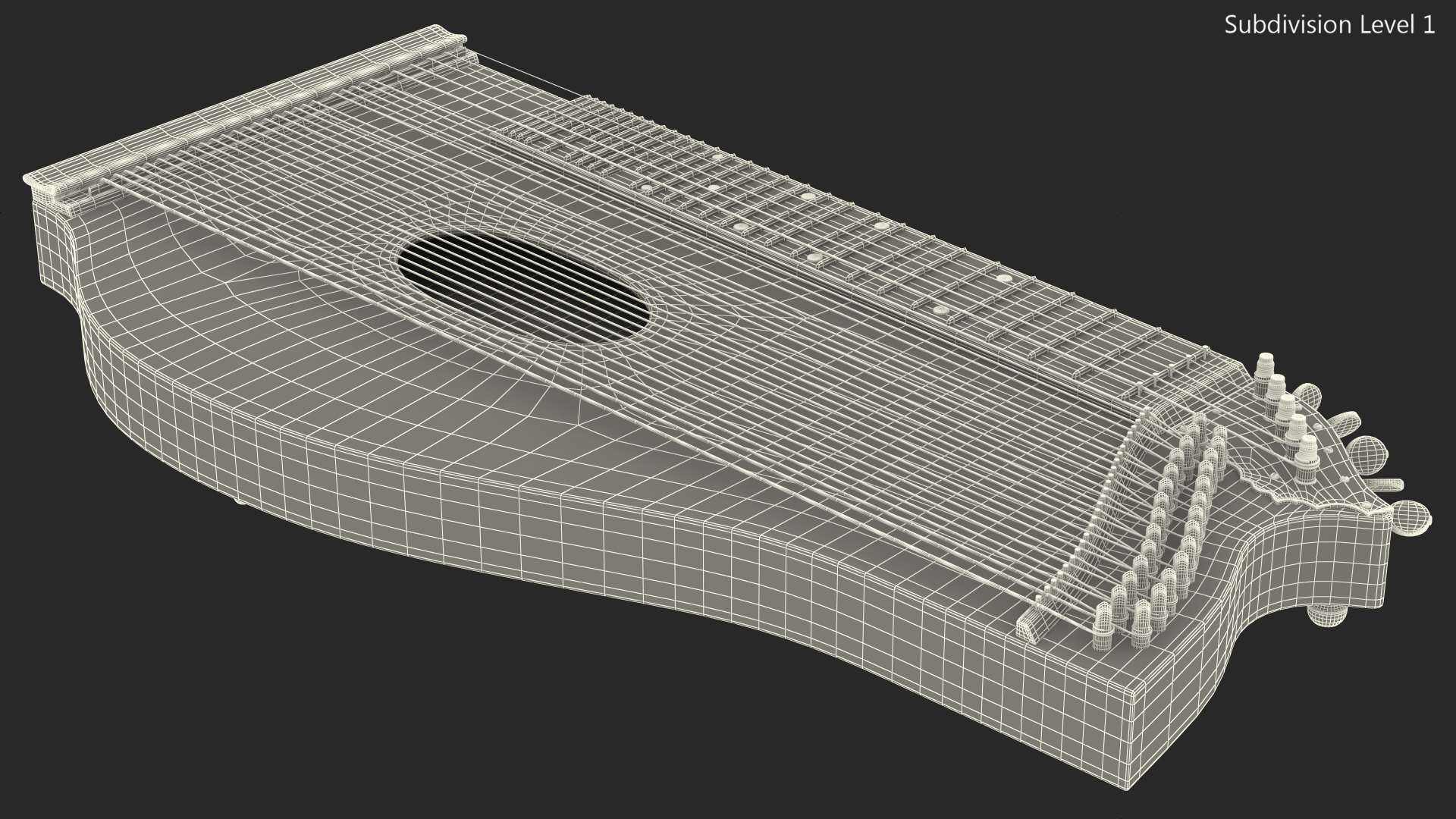 Concert Zither 3D model