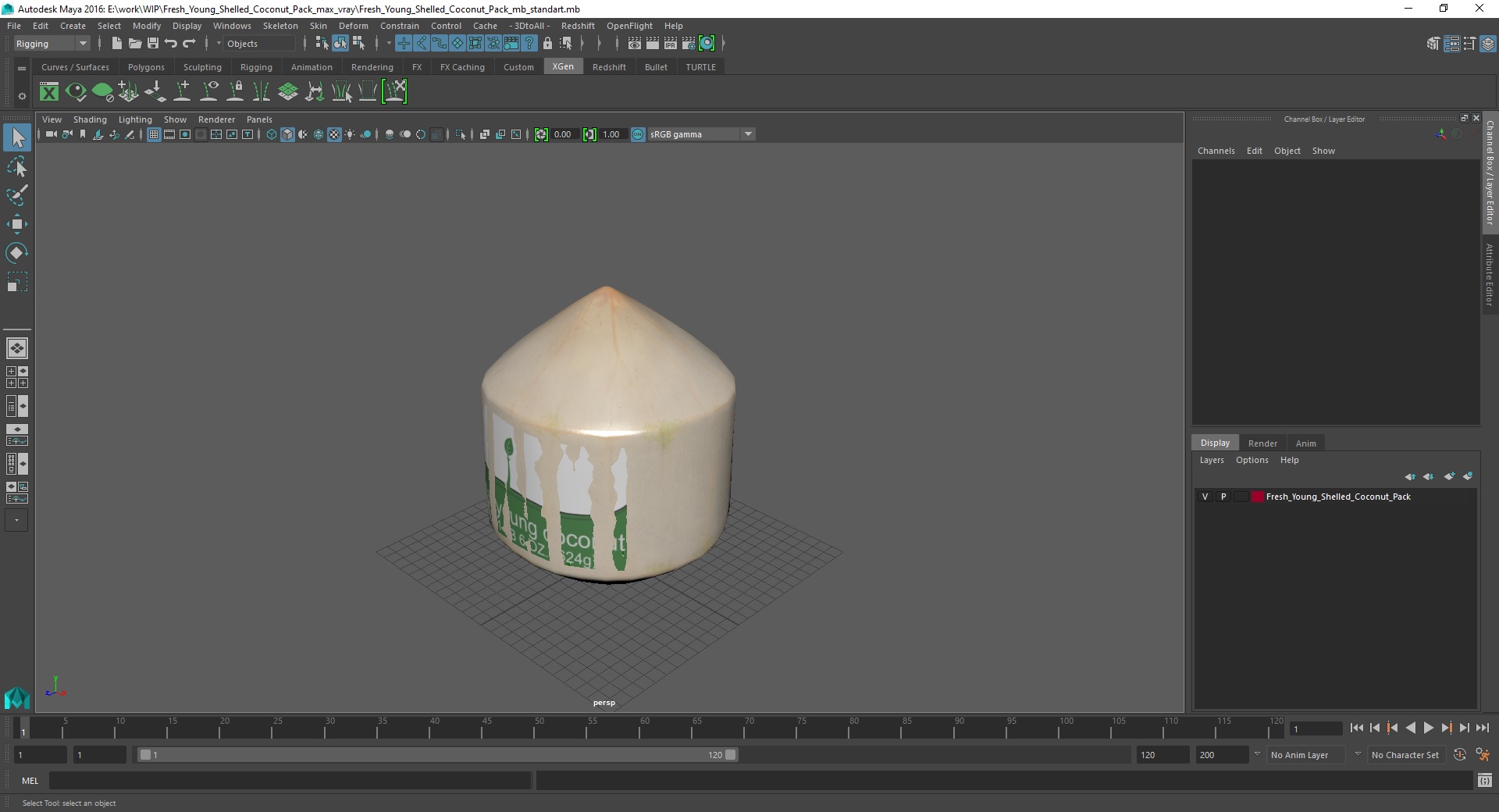 Fresh Young Shelled Coconut Pack 3D