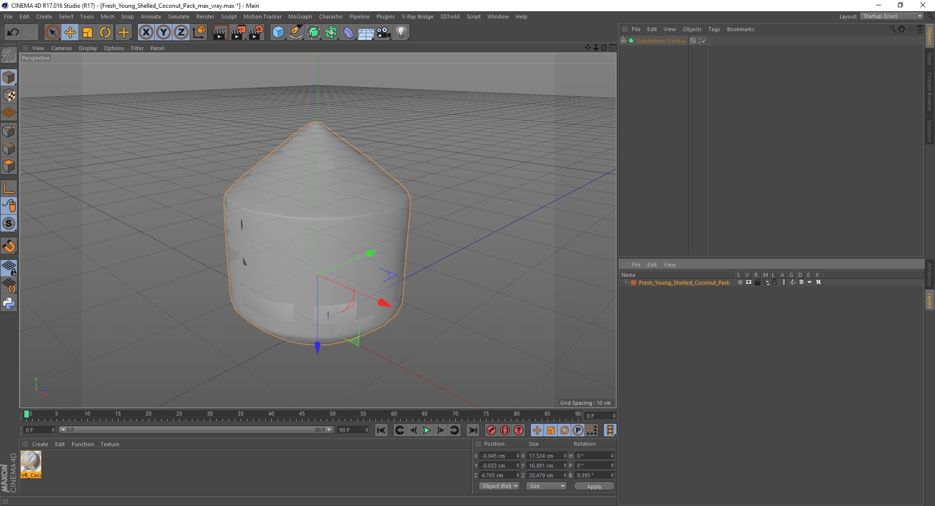 Fresh Young Shelled Coconut Pack 3D