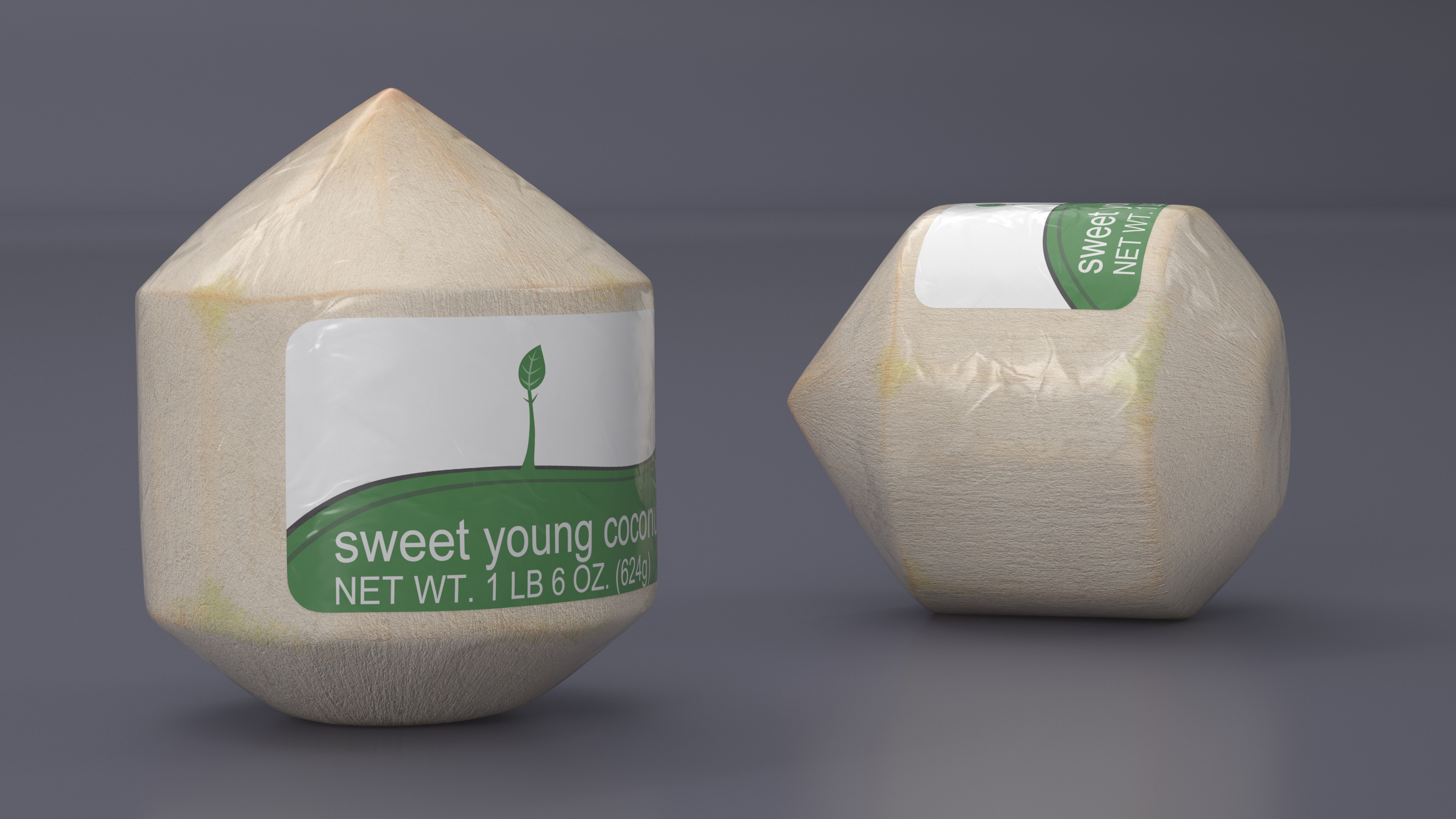 Fresh Young Shelled Coconut Pack 3D