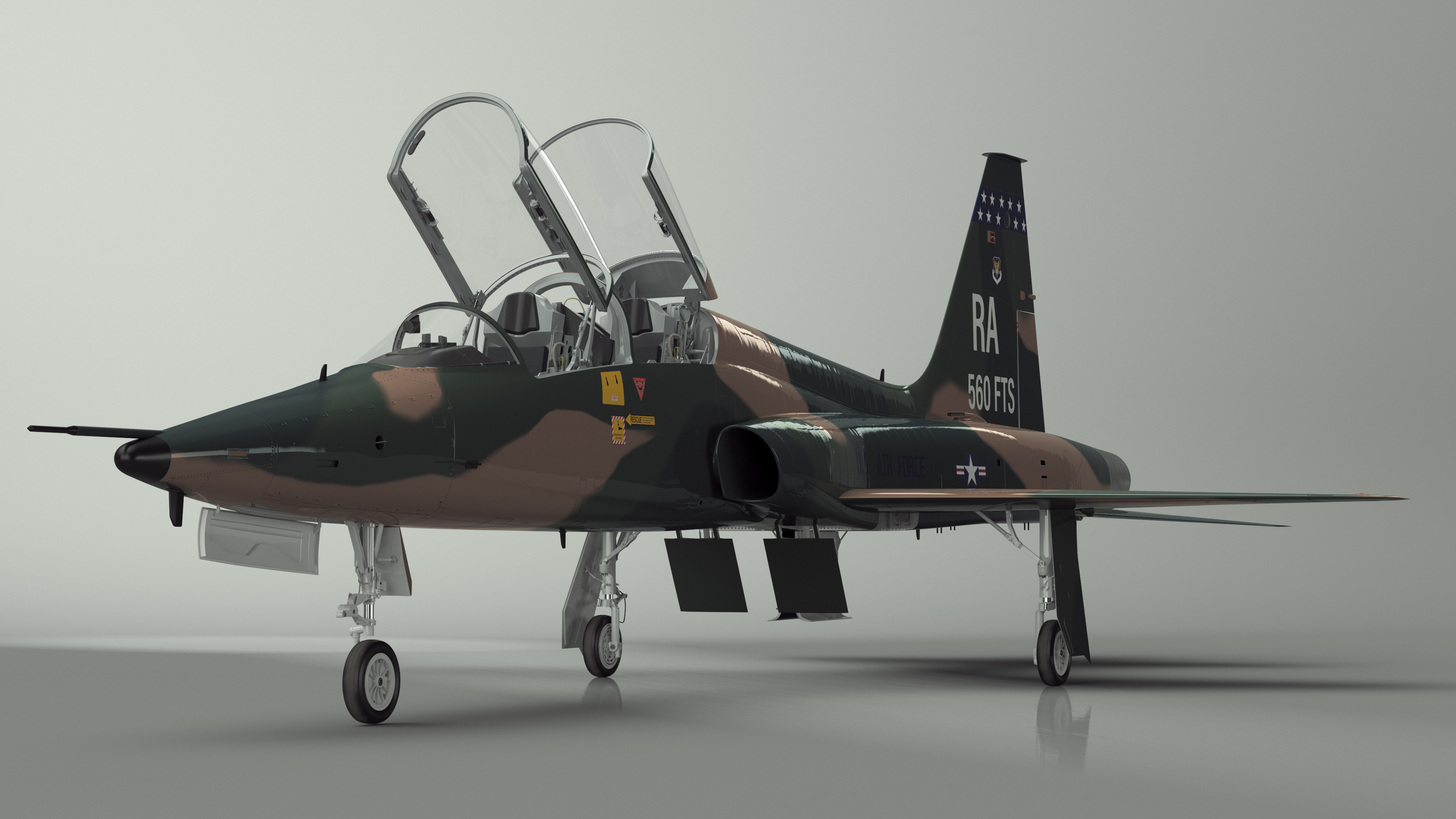 3D Military T-38 Talon Jet Trainer Camo