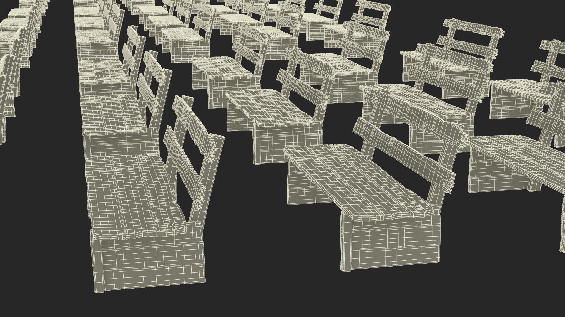 Open Air Amphitheater Structure with Seats 3D