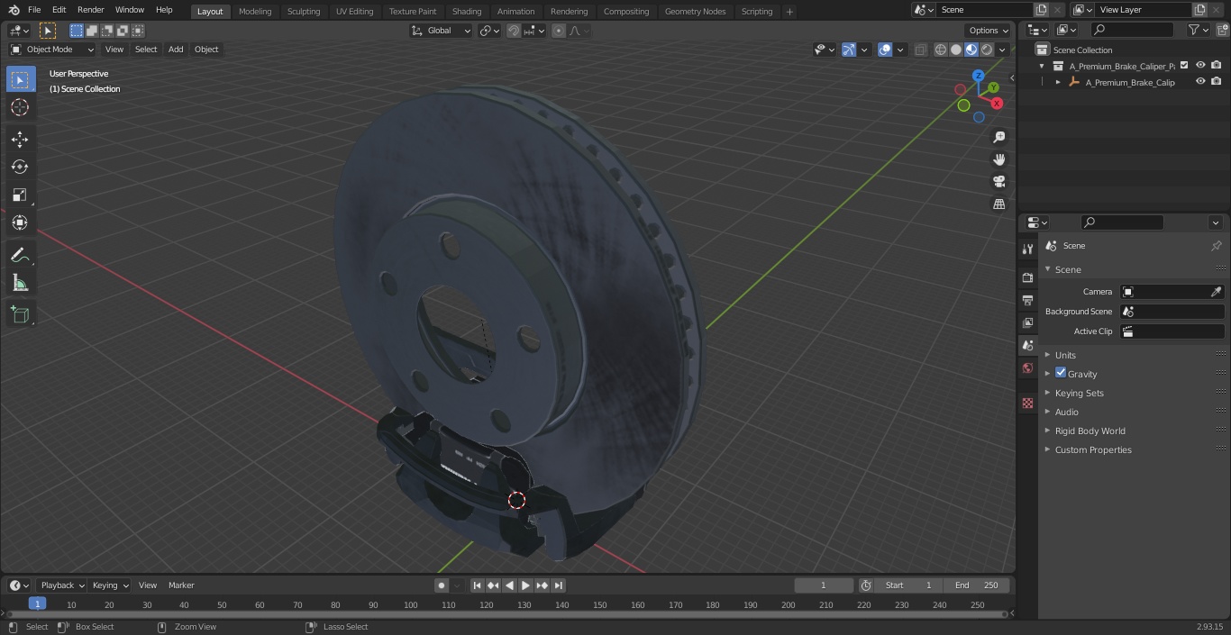 3D A-Premium Brake Caliper Pads Disk model