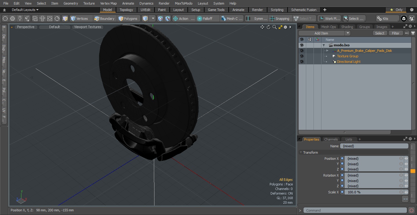 3D A-Premium Brake Caliper Pads Disk model
