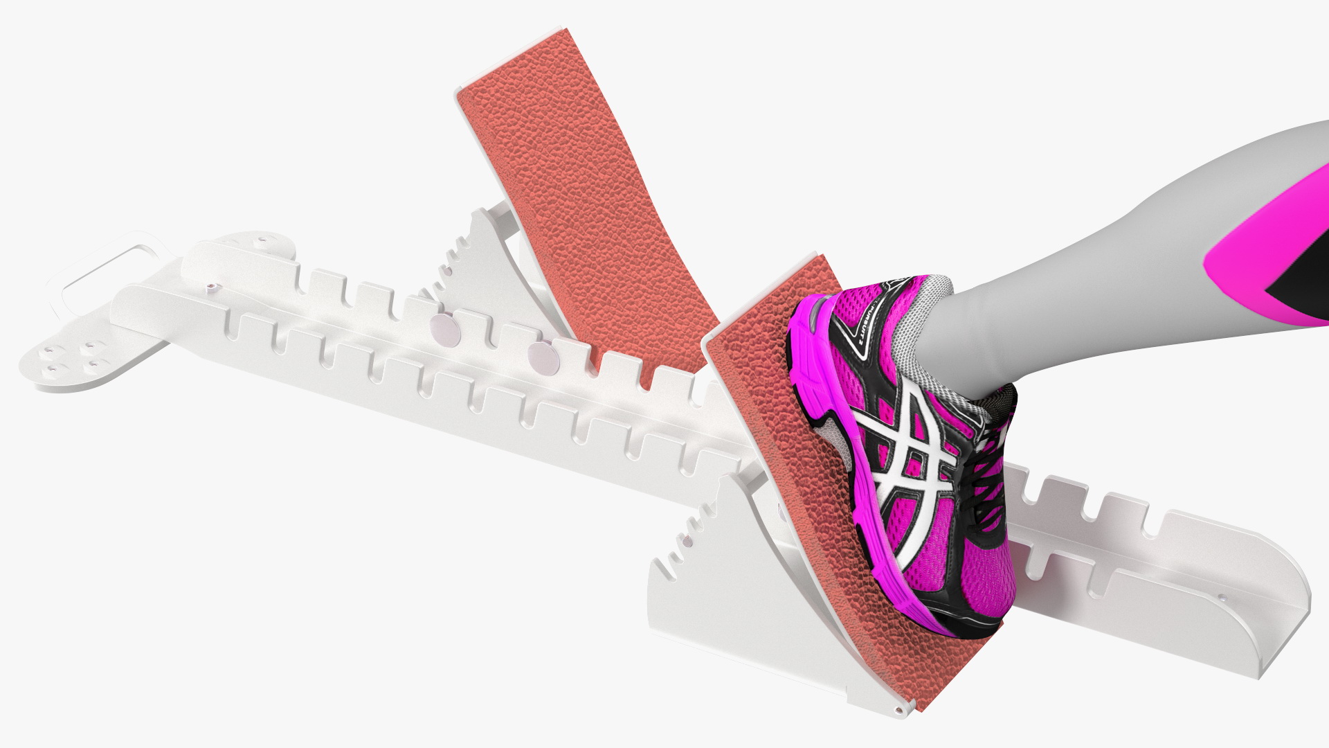 3D model Woman Athlete with Starting Block Rigged