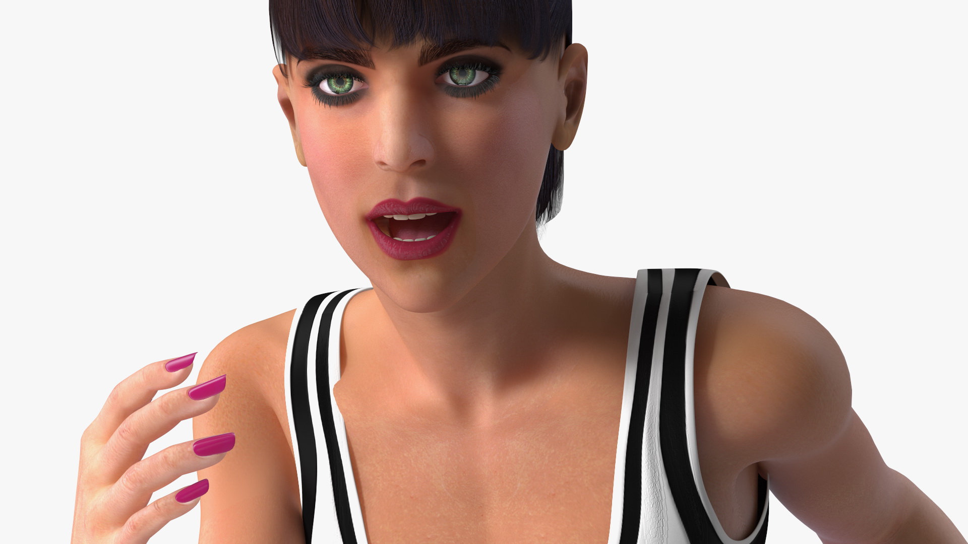 3D model Woman Athlete with Starting Block Rigged