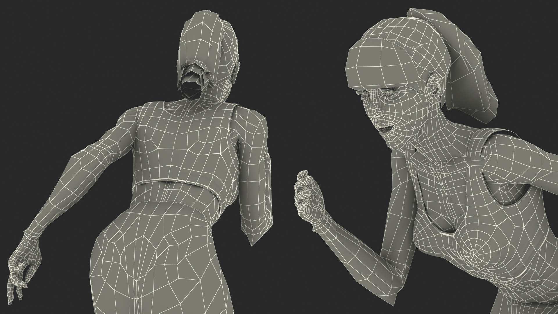 3D model Woman Athlete with Starting Block Rigged
