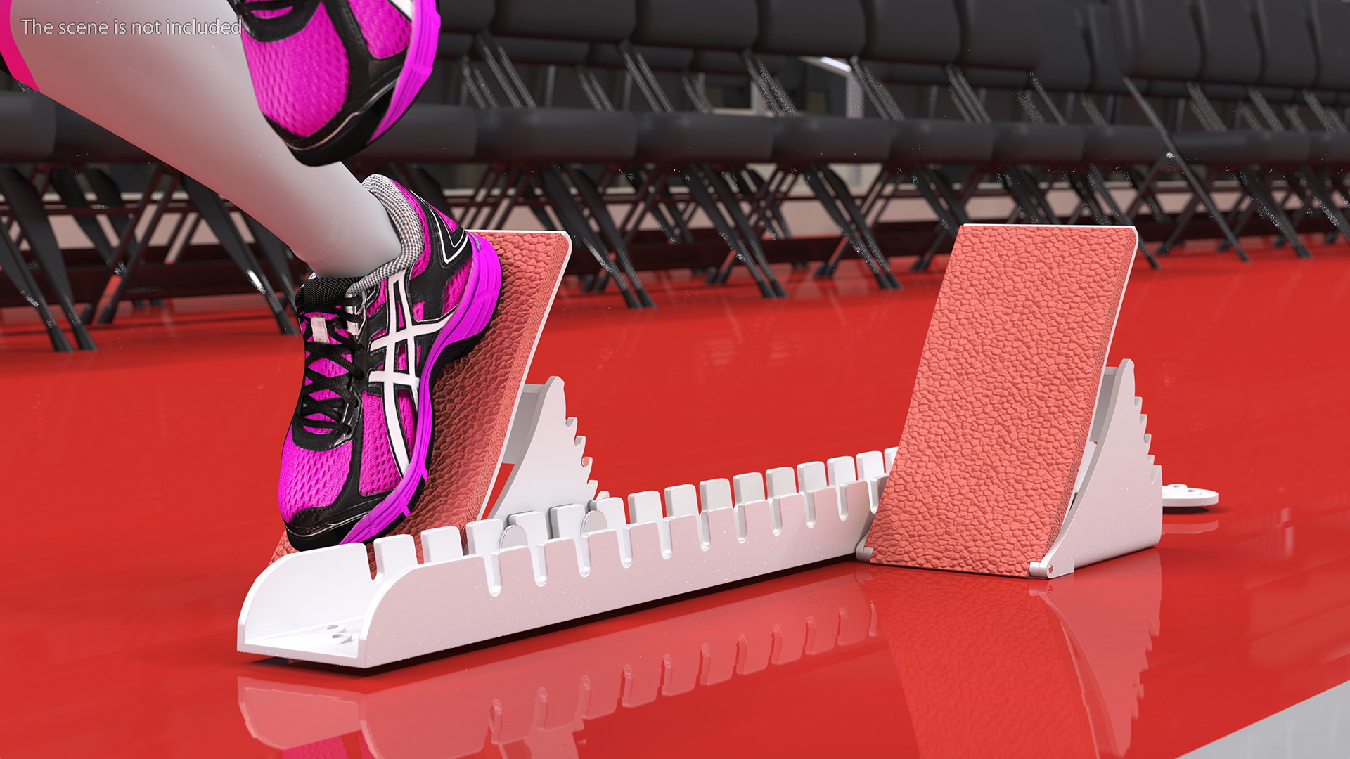 3D model Woman Athlete with Starting Block Rigged