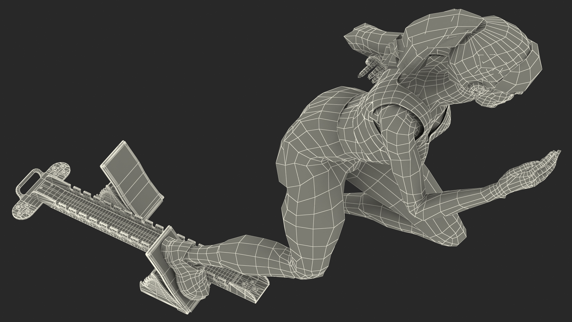 3D model Woman Athlete with Starting Block Rigged