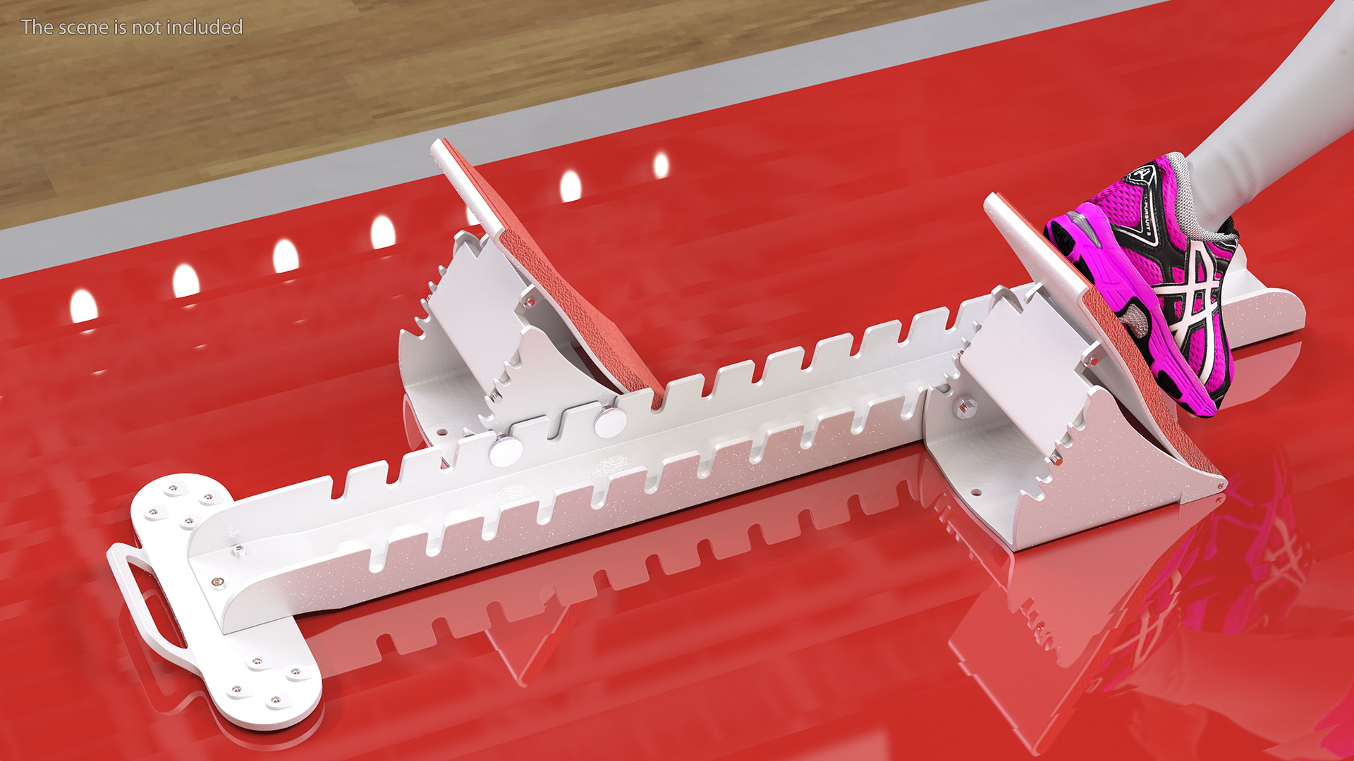 3D model Woman Athlete with Starting Block Rigged