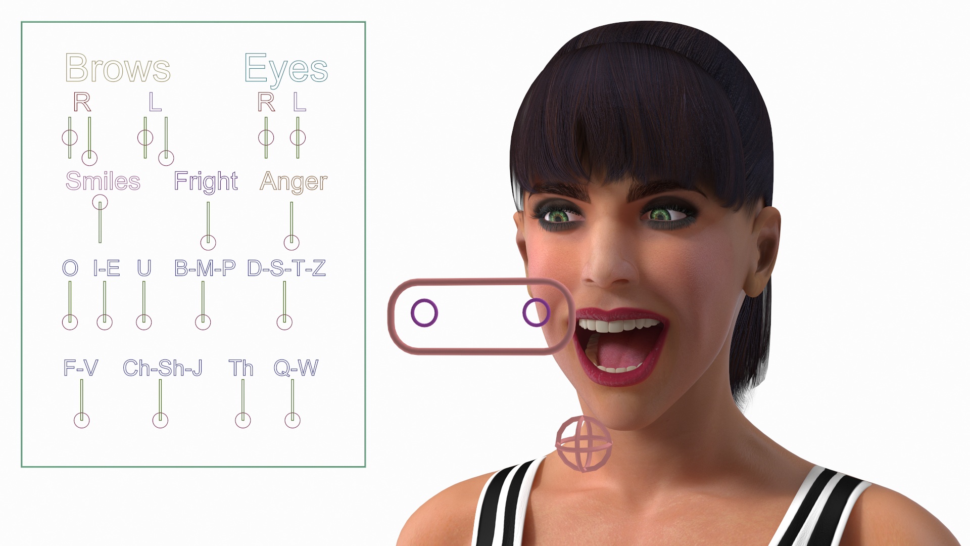 3D model Woman Athlete with Starting Block Rigged
