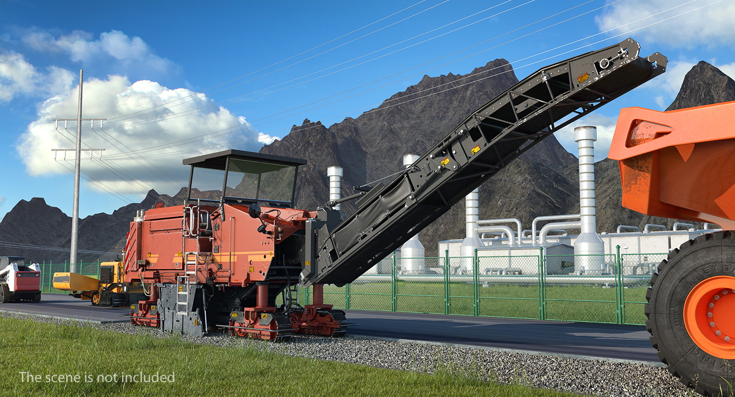 3D Asphalt Milling Machine Dirty Rigged