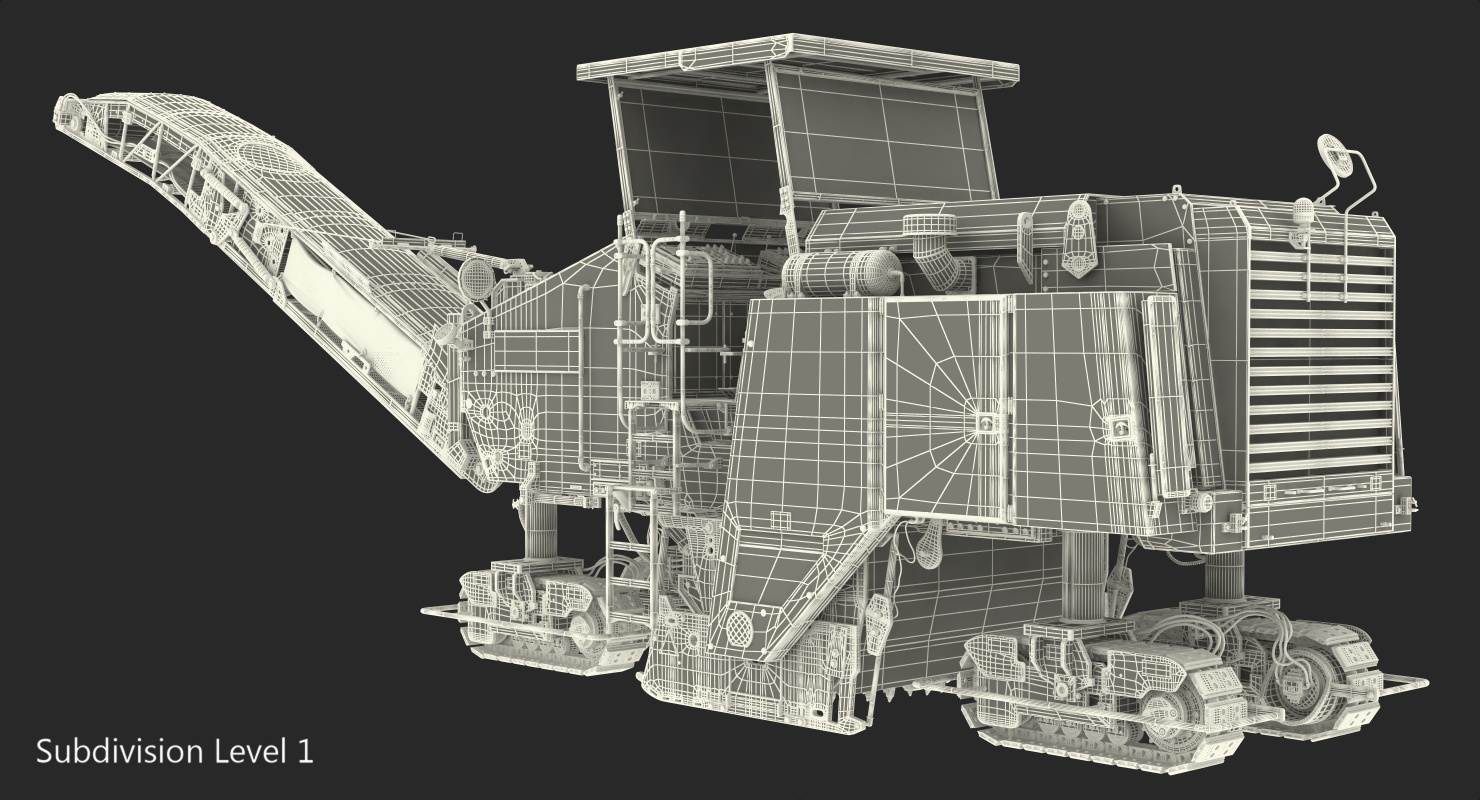 3D Asphalt Milling Machine Dirty Rigged
