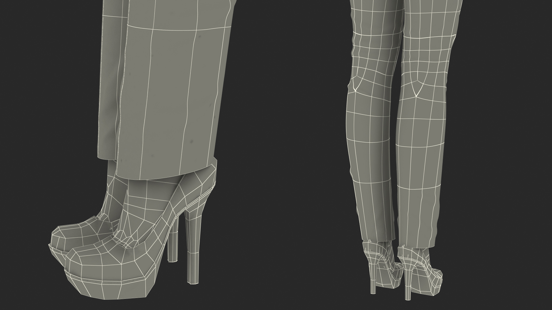 3D Dark Skin Business Style Woman Neutral Pose model
