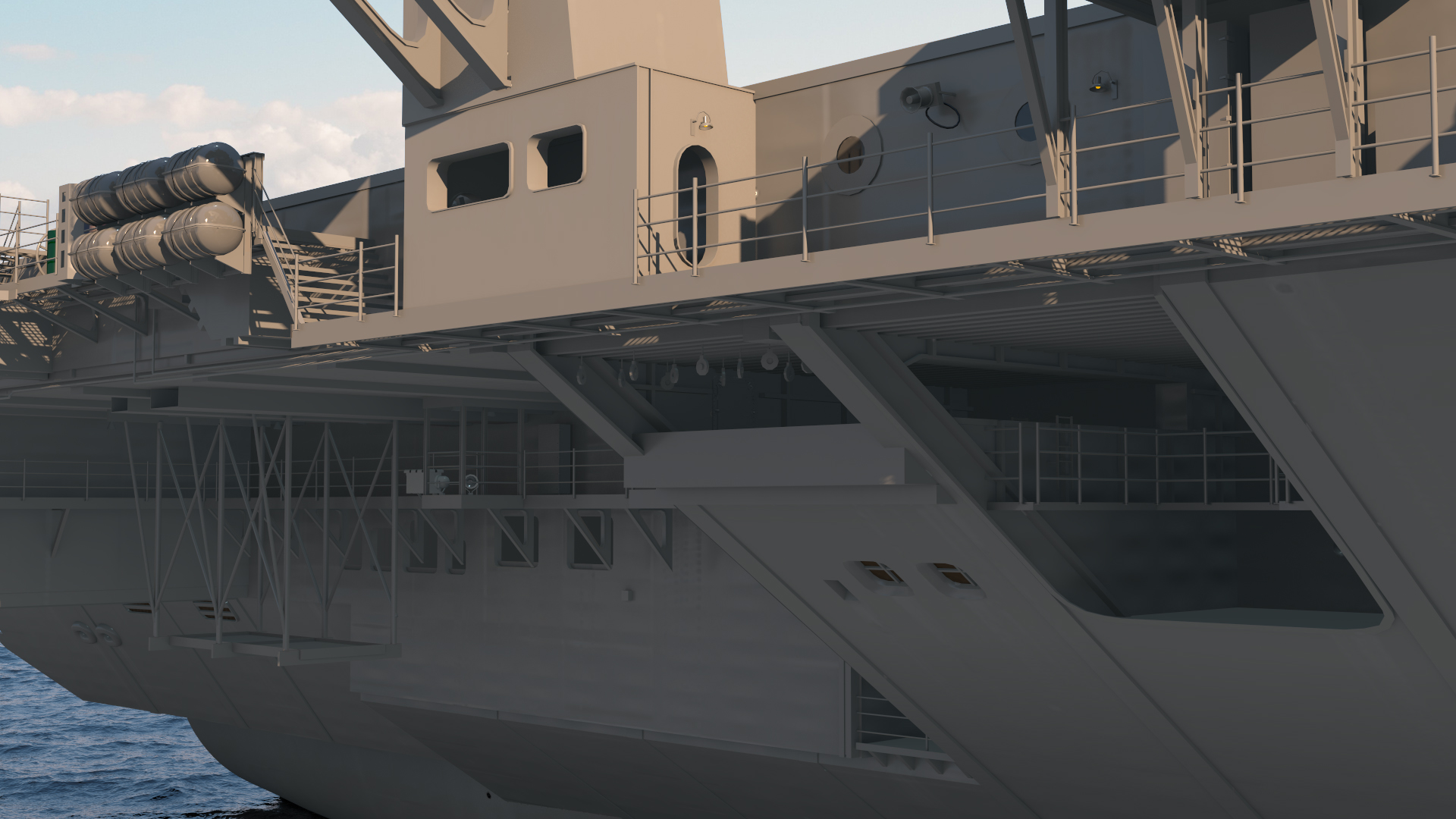 USS Gerald Ford Aircraft Carrier Rigged 3D model