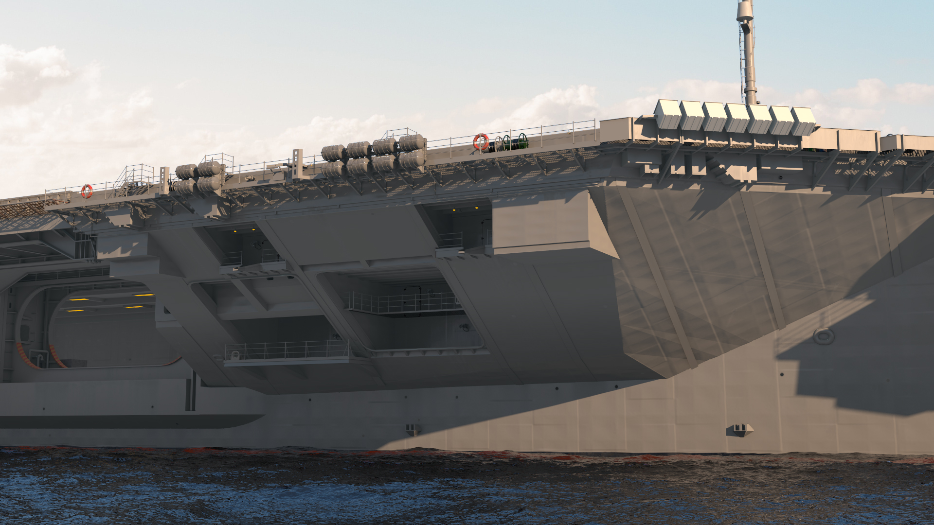 USS Gerald Ford Aircraft Carrier Rigged 3D model