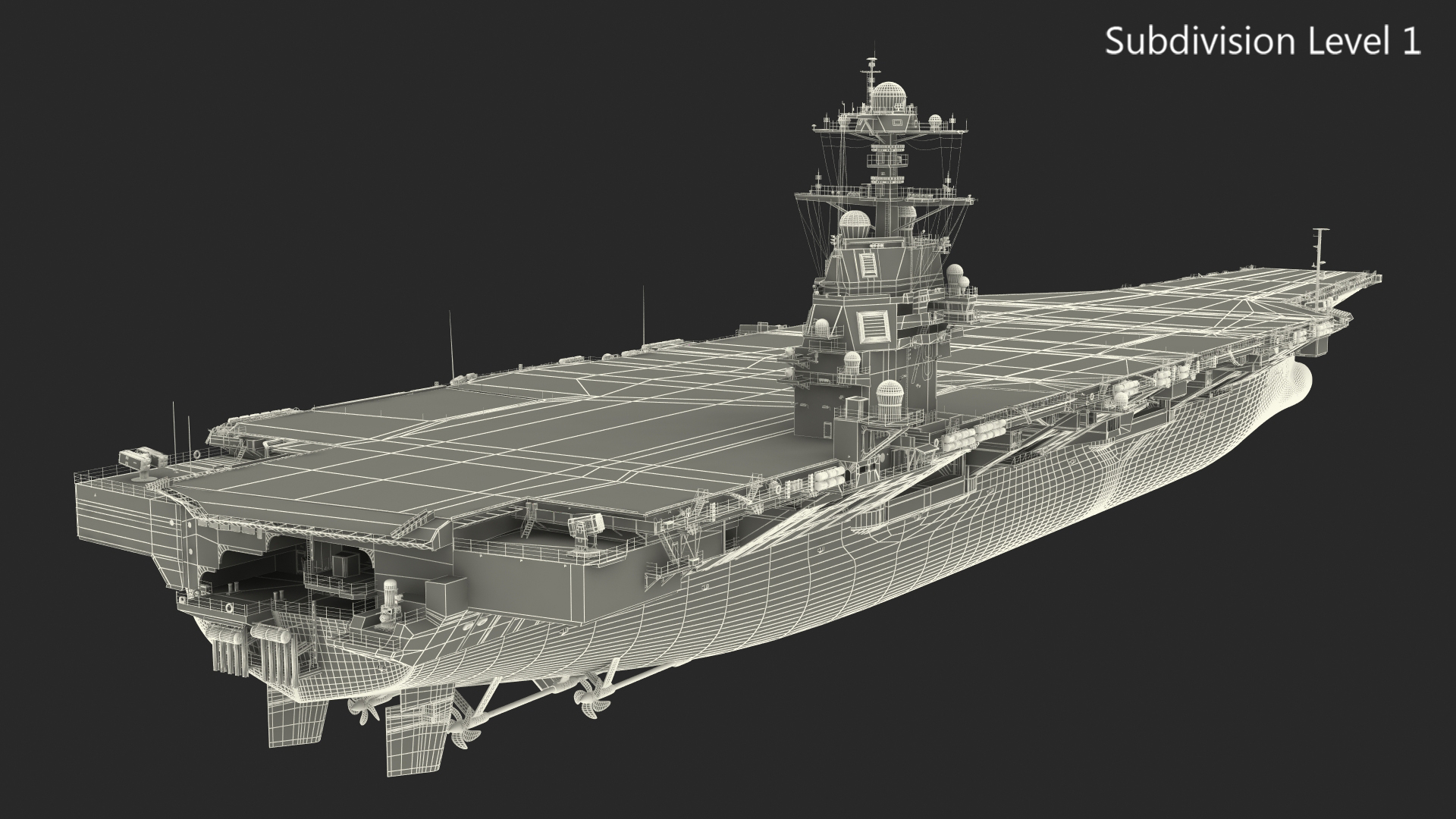 USS Gerald Ford Aircraft Carrier Rigged 3D model