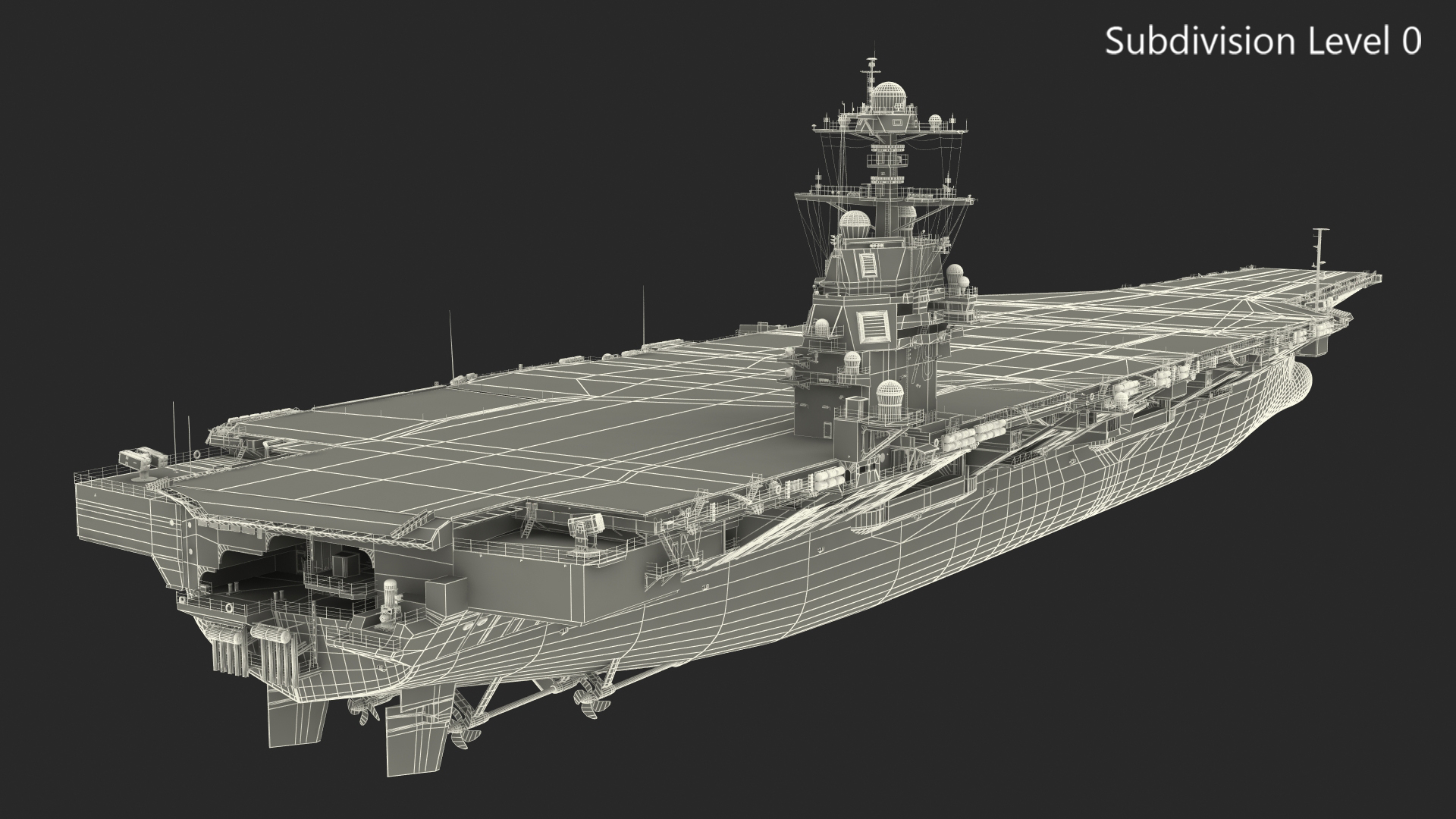 USS Gerald Ford Aircraft Carrier Rigged 3D model