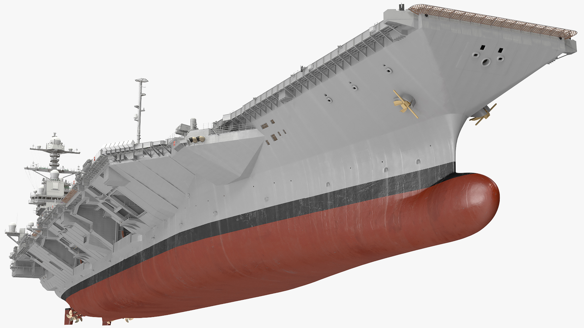 USS Gerald Ford Aircraft Carrier Rigged 3D model