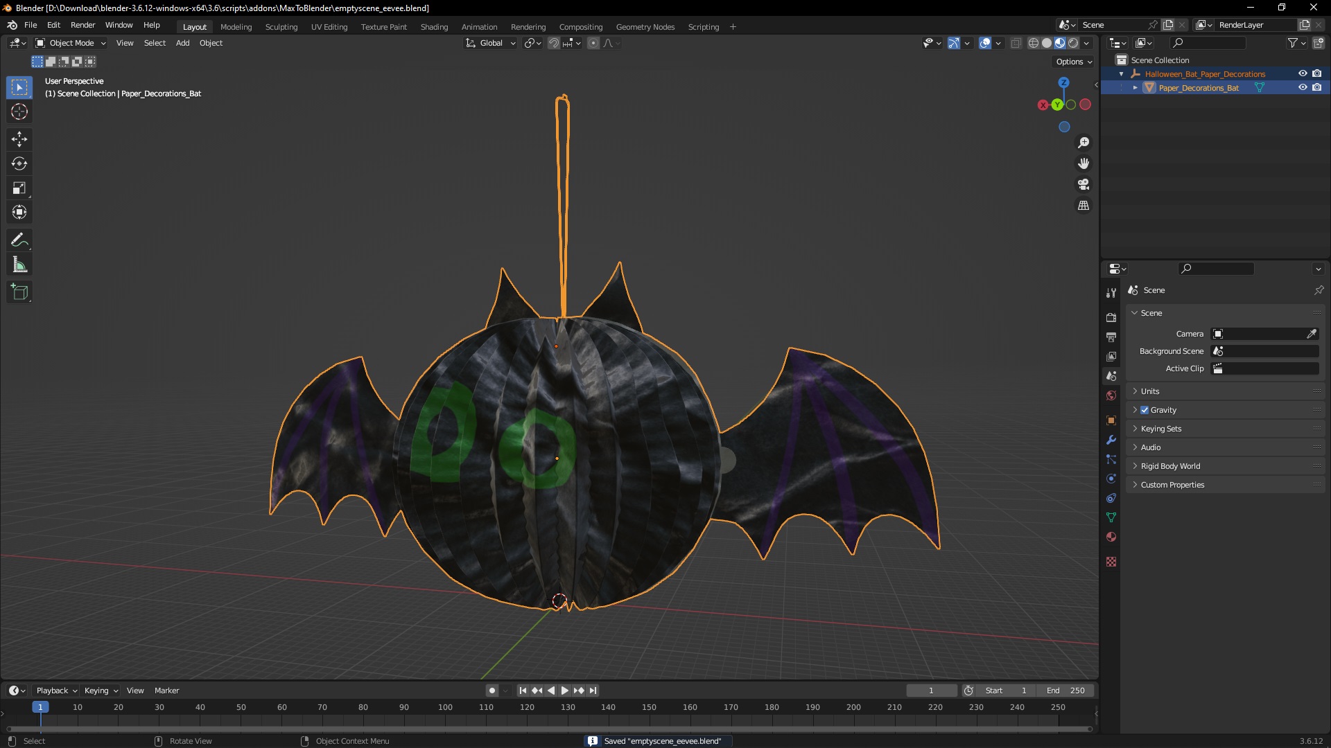 3D Halloween Bat Paper Decorations