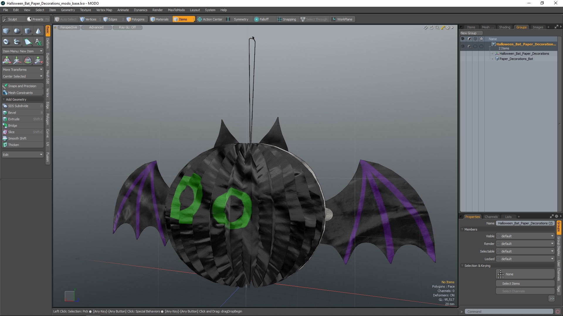 3D Halloween Bat Paper Decorations