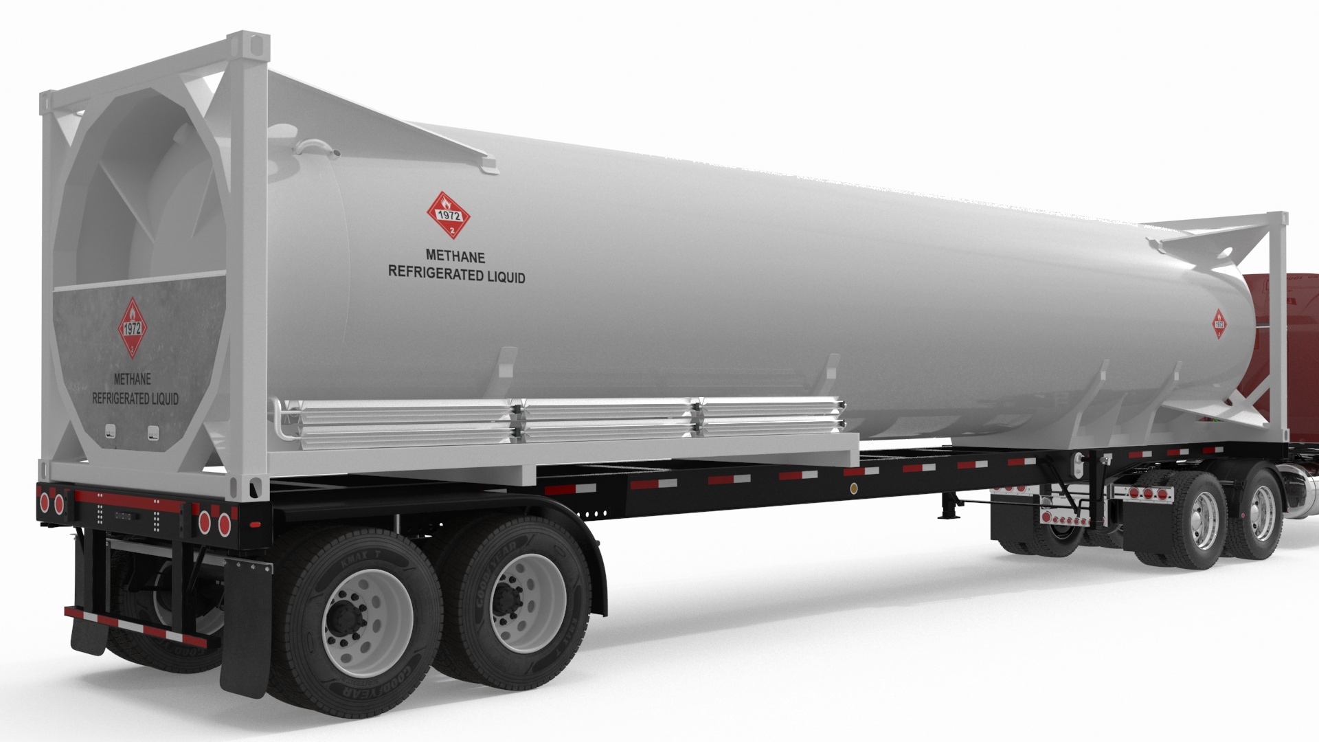 3D Freight Truck with Gas Tank LNG