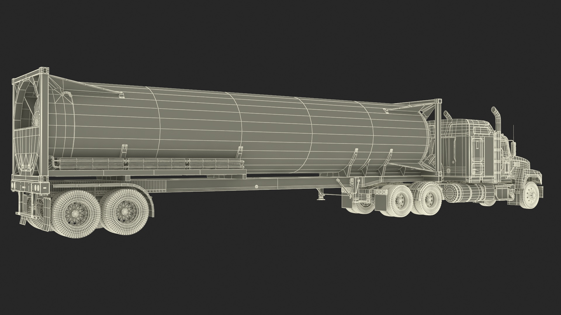3D Freight Truck with Gas Tank LNG