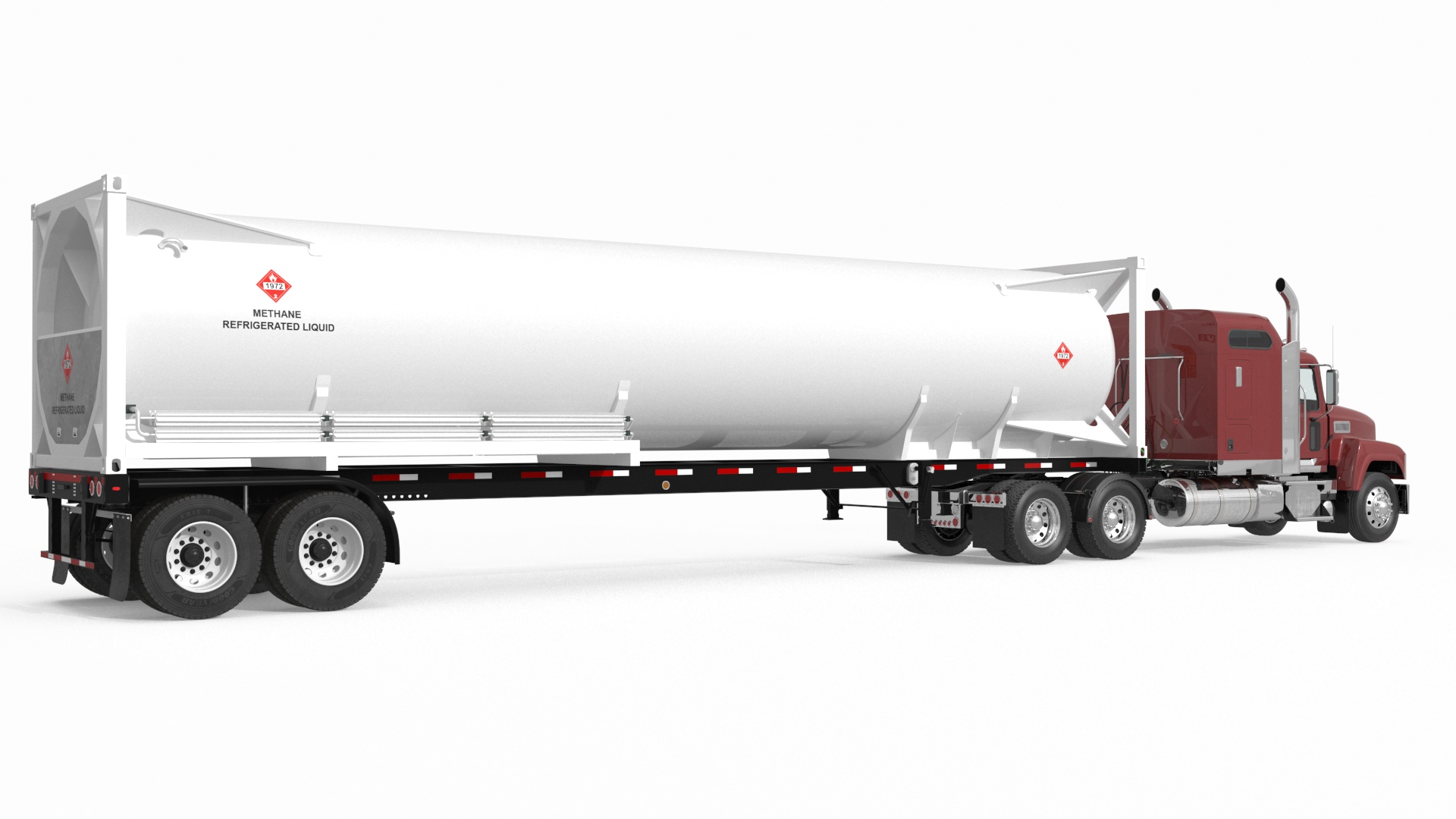 3D Freight Truck with Gas Tank LNG