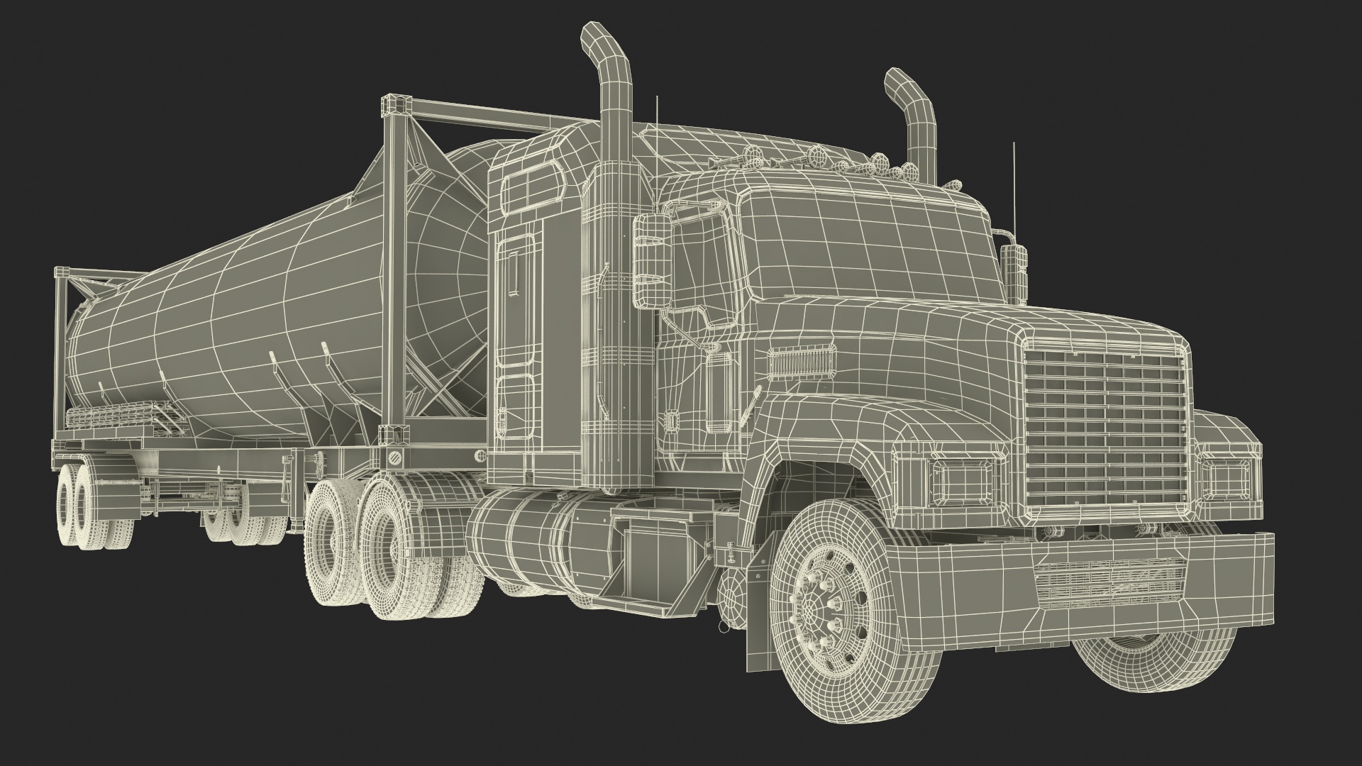 3D Freight Truck with Gas Tank LNG