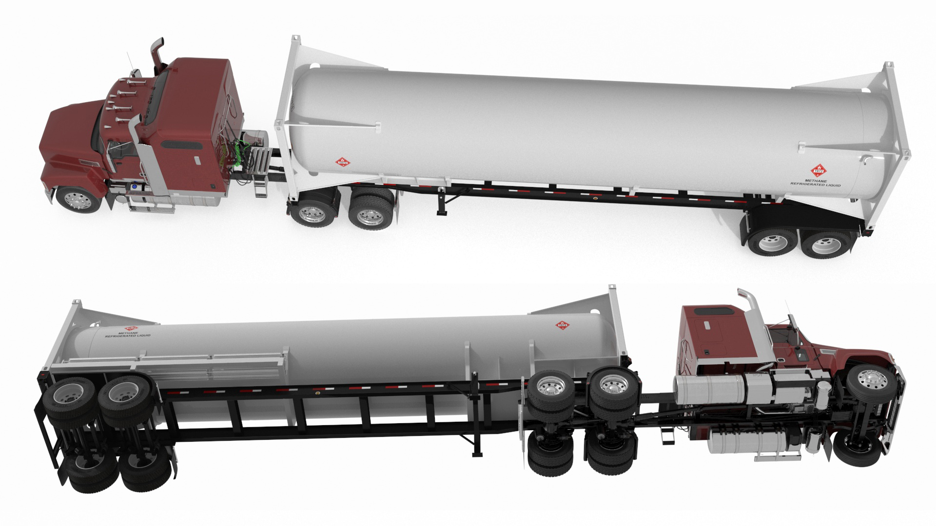 3D Freight Truck with Gas Tank LNG