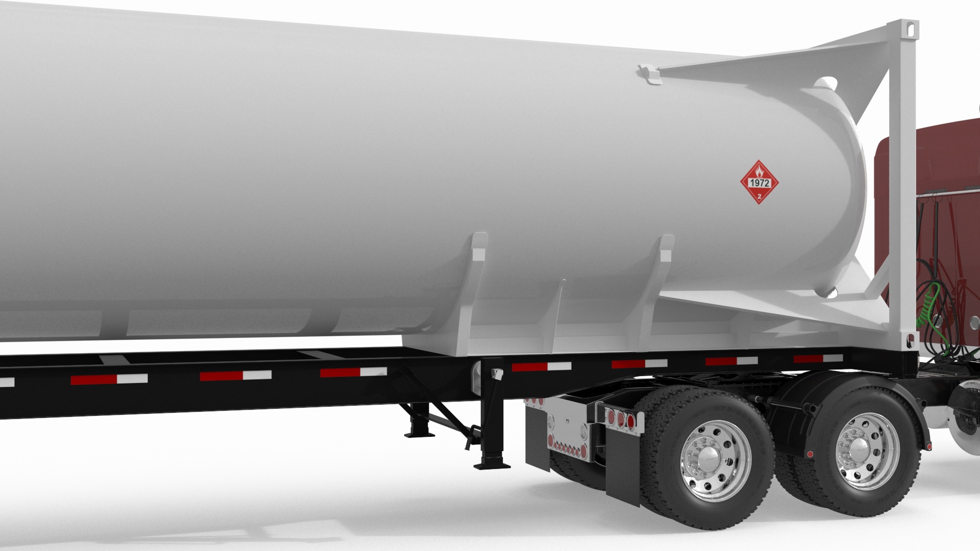 3D Freight Truck with Gas Tank LNG
